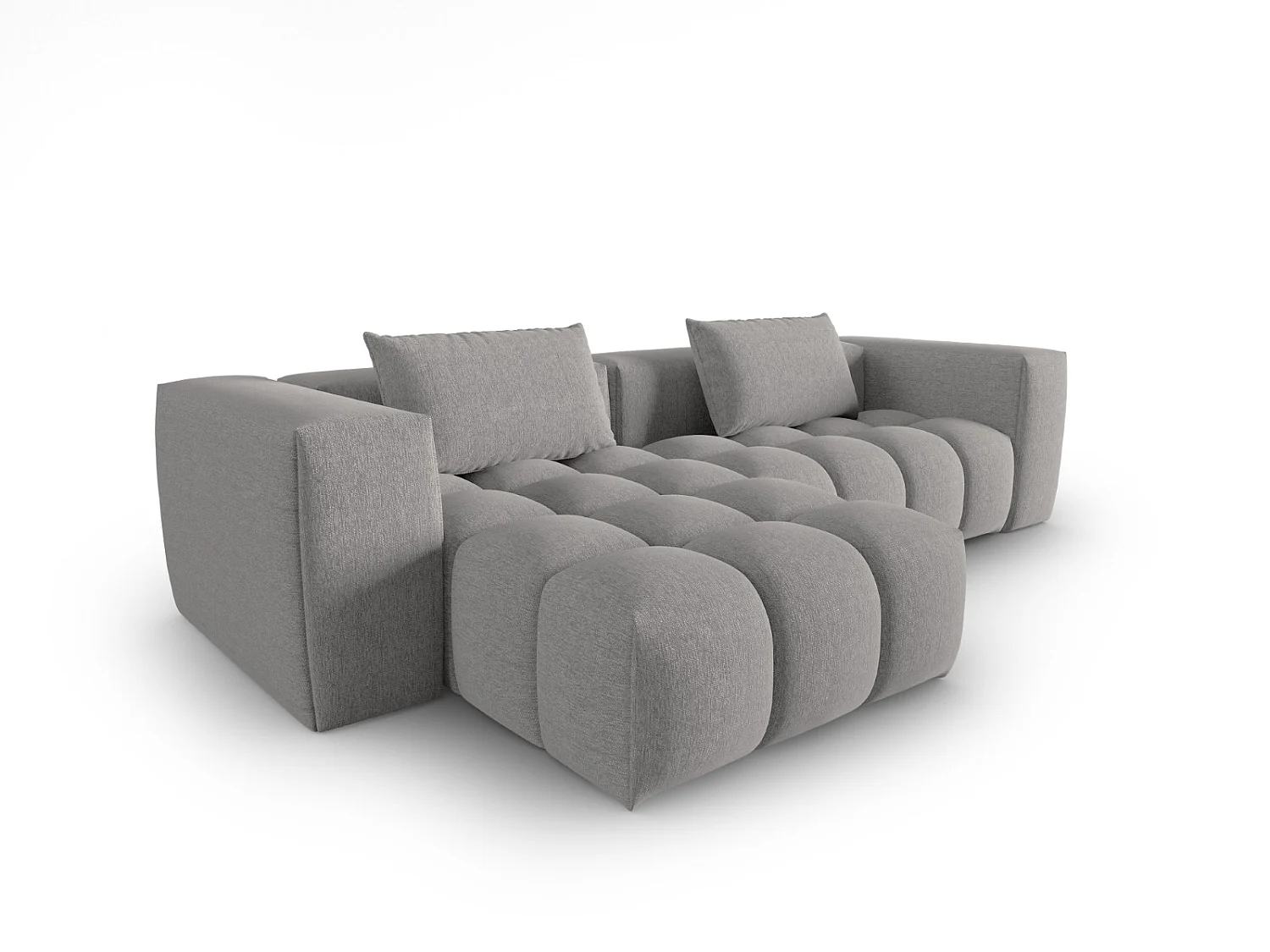 CXL by Christian Lacroix - 3-Sitzer modulares Ecksofa links "Lorella" Sitzer aus strukturiertem Stoff dunkelbeige - 260x145x70cm