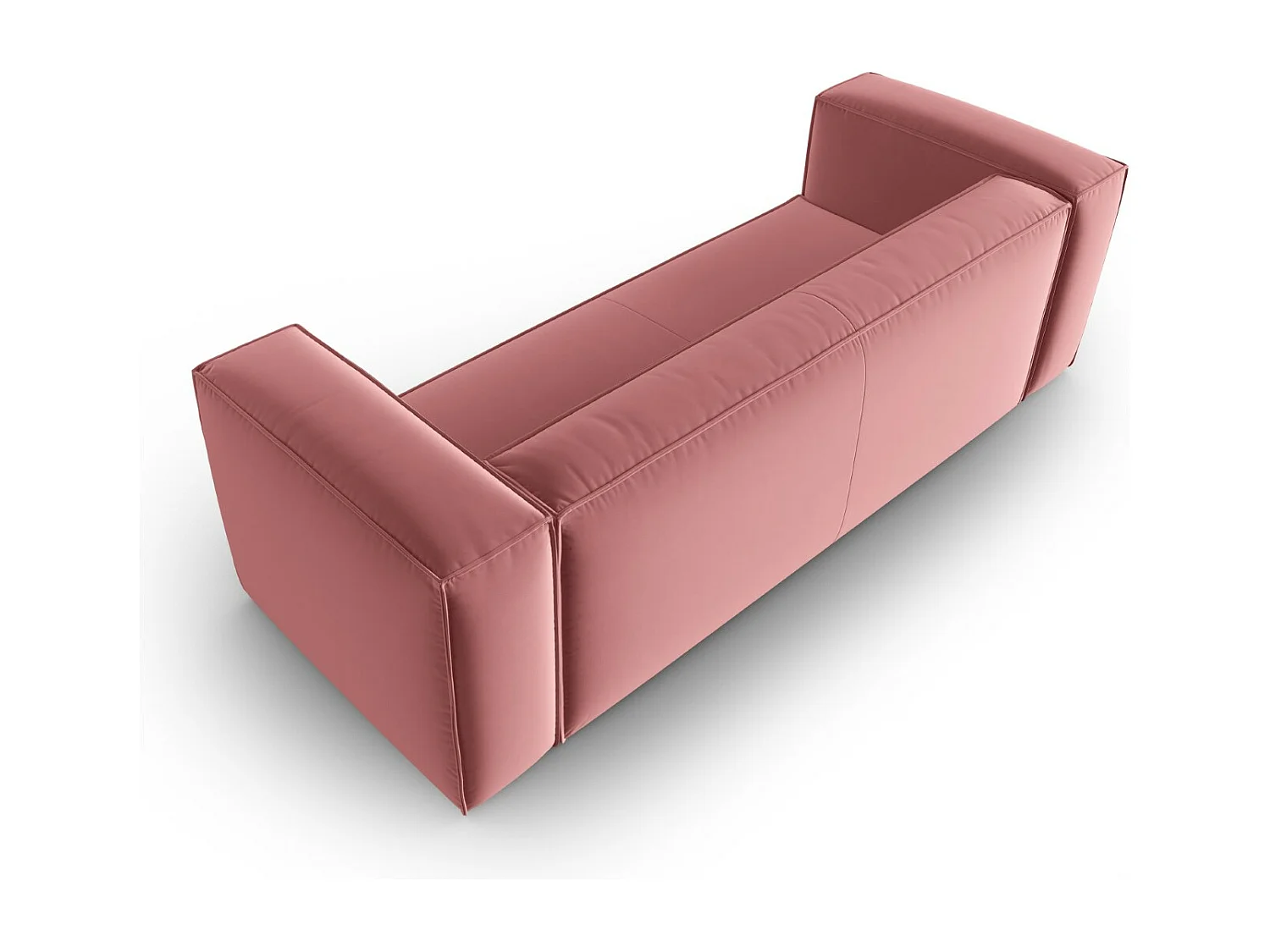 Cosmopolitan Design - Bank "Mackay" 4 zitplaatsen, Flueel, Zalm - 230x94x73cm