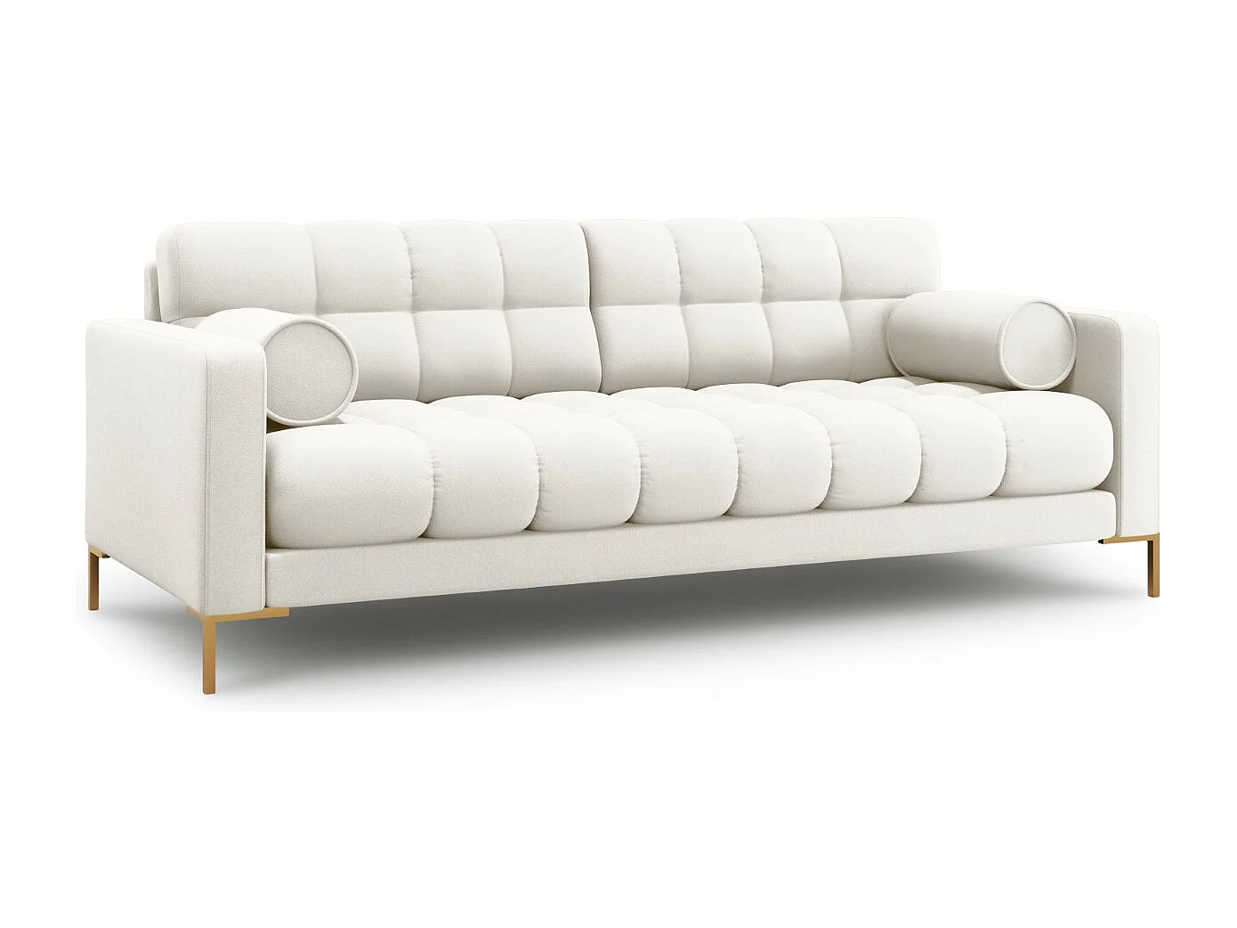 Cosmopolitan Design - 3-Sitzer Sofa "Bali" aus strukturiertem Stoff leichtes beige - 177x92x75cm