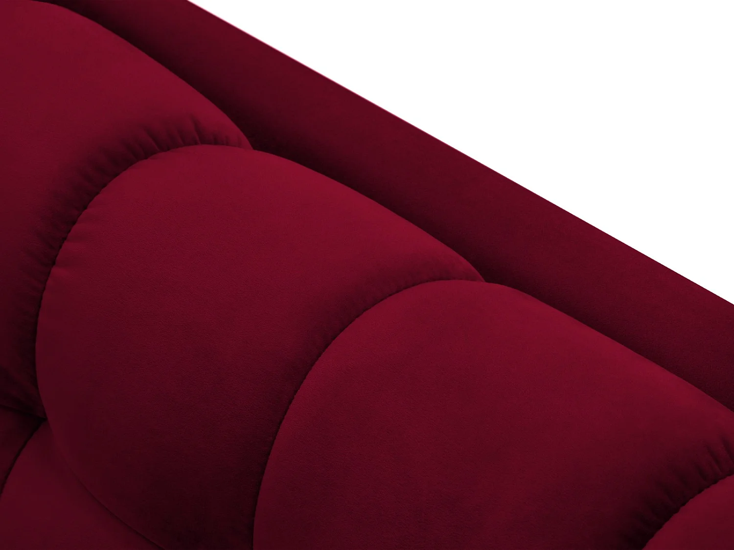 Cosmopolitan Design - 5-Sitzer Ecksofa rechts "Bali" aus Samt rot - 293x185x75cm