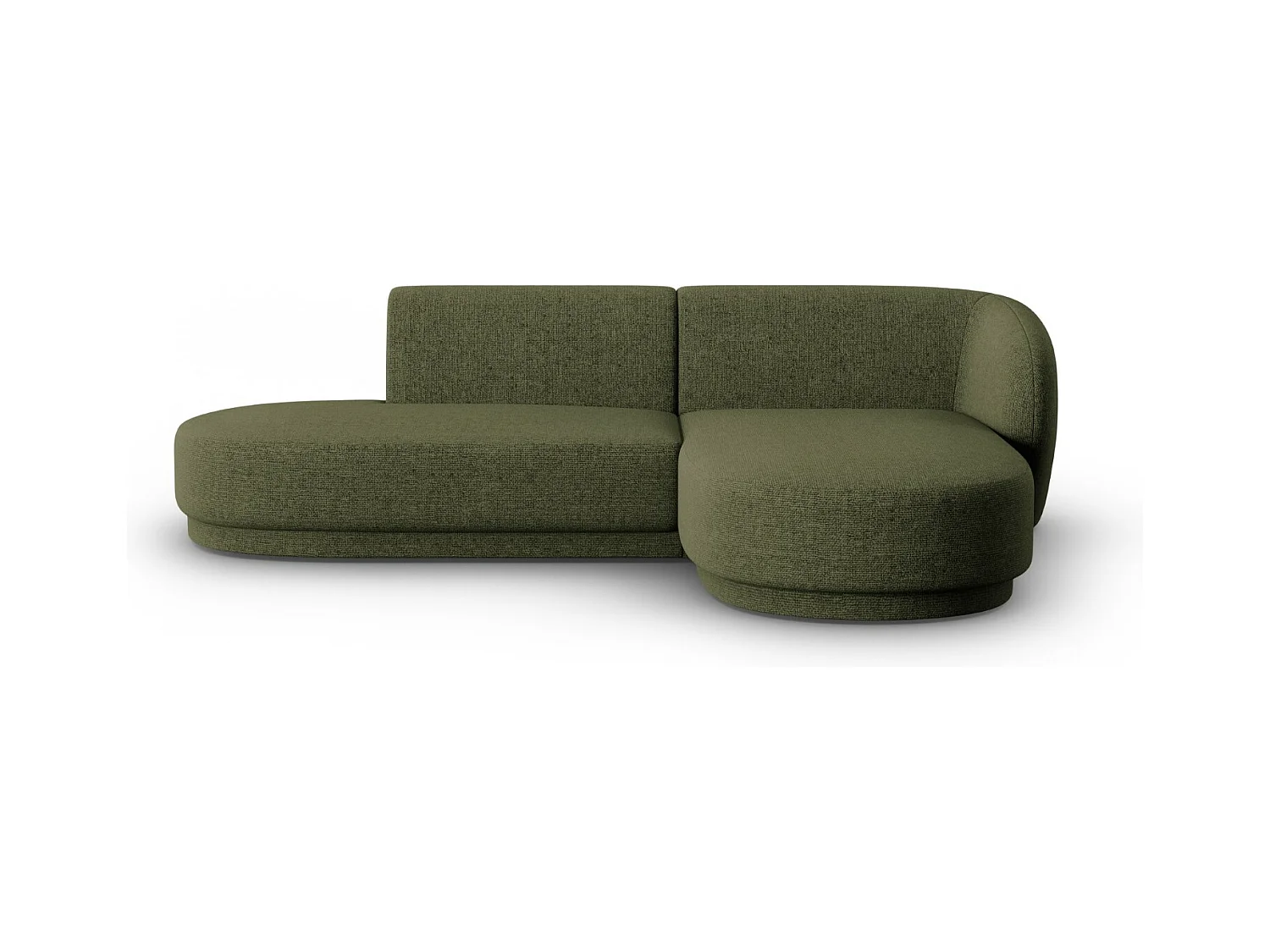 CXL by Christian Lacroix - Sofá modular de canto direito "Lionel" 4 lugares em tecido chenille verde urze - 233x155x74cm