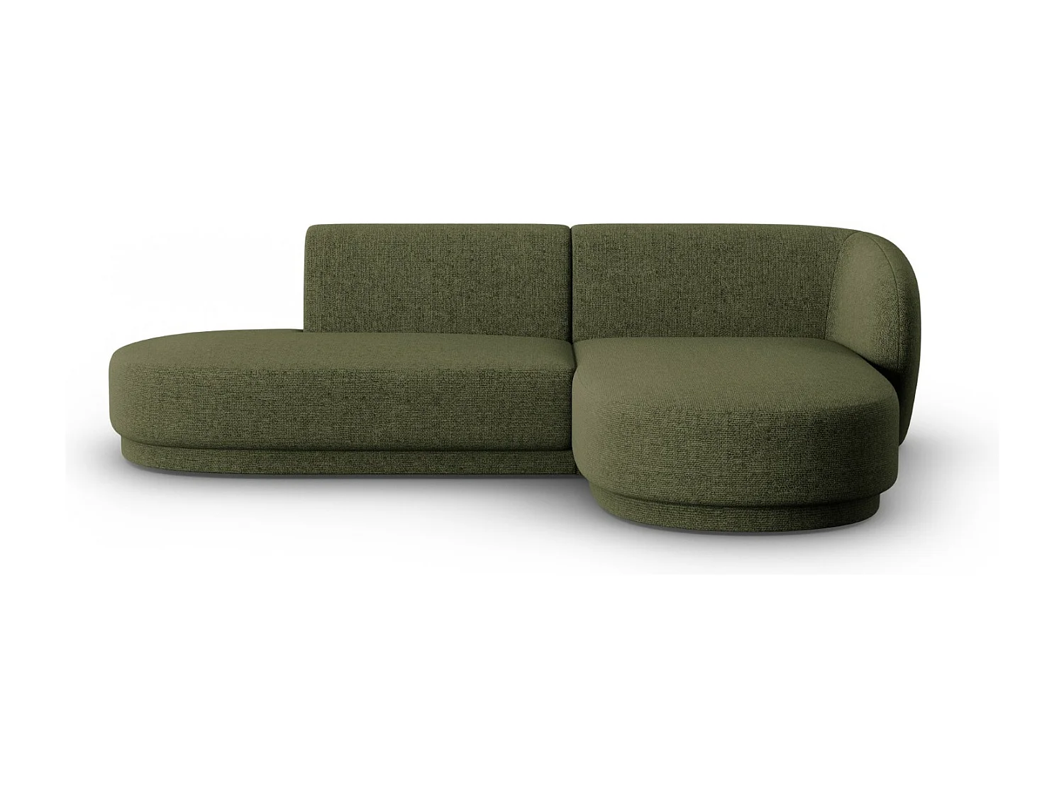 CXL by Christian Lacroix - Canapé d'angle droit modulable "Lionel" 4 places en chenille vert chiné - 233x155x74cm