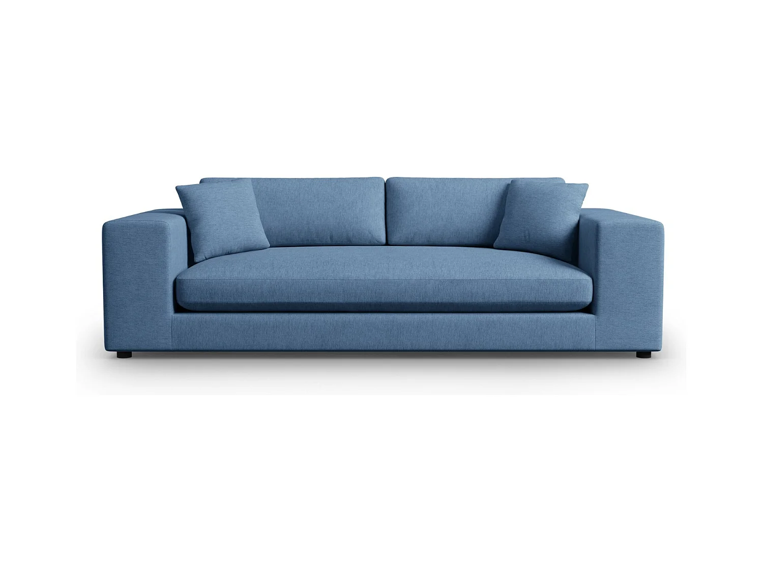 CXL by Christian Lacroix - Canapé "Tendance" 4 places en tissu structurel bleu foncé - 262x122x72cm