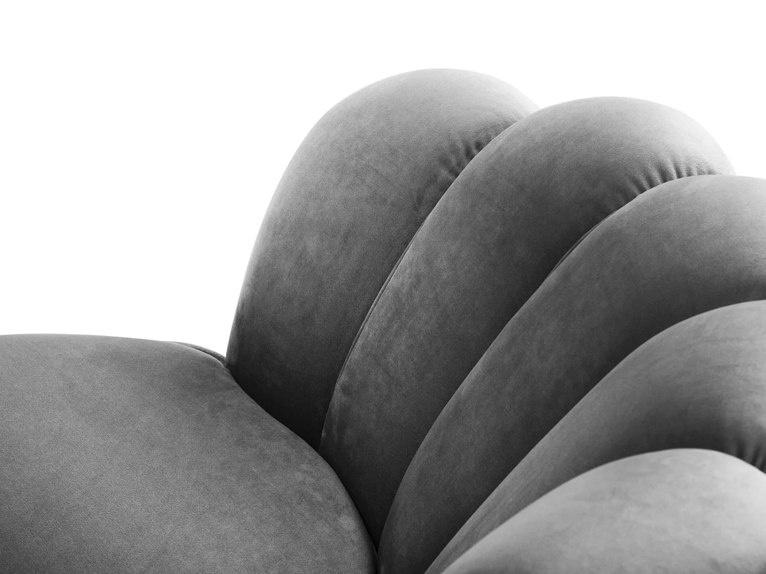 Cosmopolitan Design - 3-Sitzer Sofa "Kingston" aus Samt hellgrau - 224x95x85cm