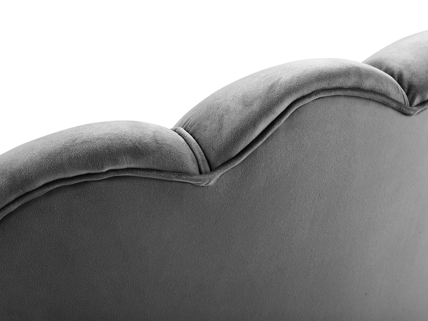 Cosmopolitan Design - 3-Sitzer Sofa "Kingston" aus Samt hellgrau - 224x95x85cm