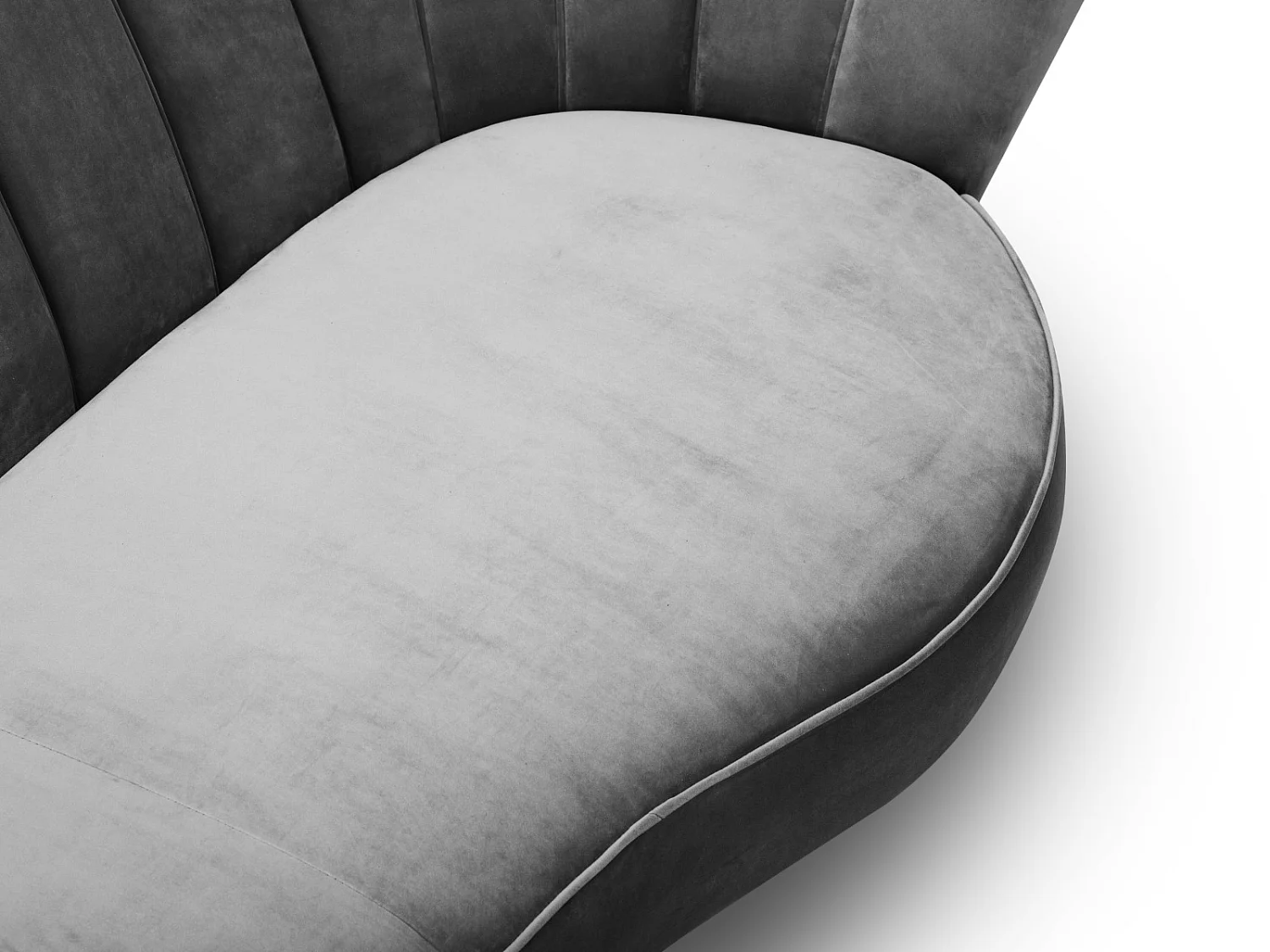 Cosmopolitan Design - 3-Sitzer Sofa "Kingston" aus Samt hellgrau - 224x95x85cm
