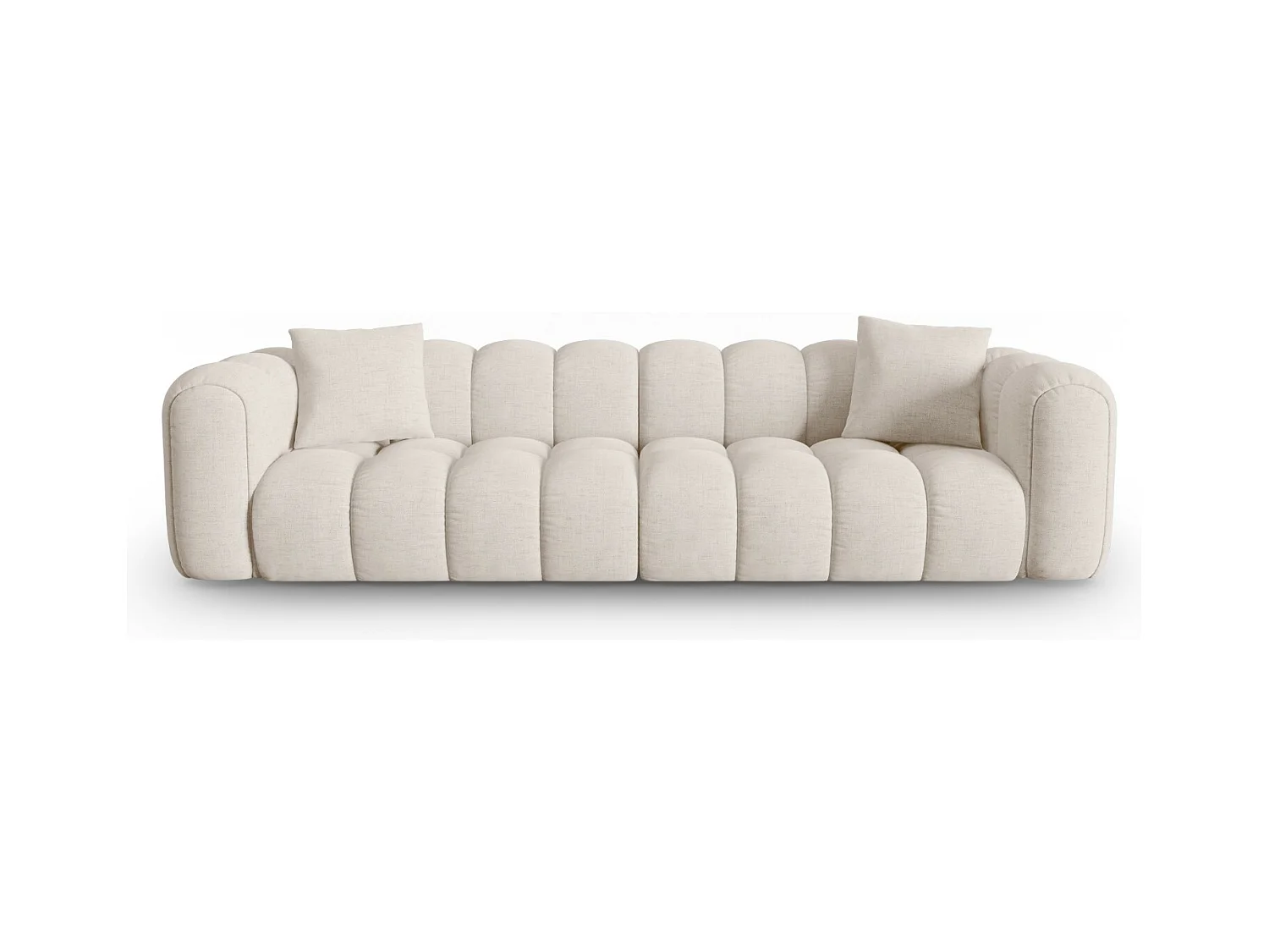 CXL by Christian Lacroix - Modulaire bank "Clotilde" 4 zitplaatsen, Structurele stof, Beige - 298x94x70cm