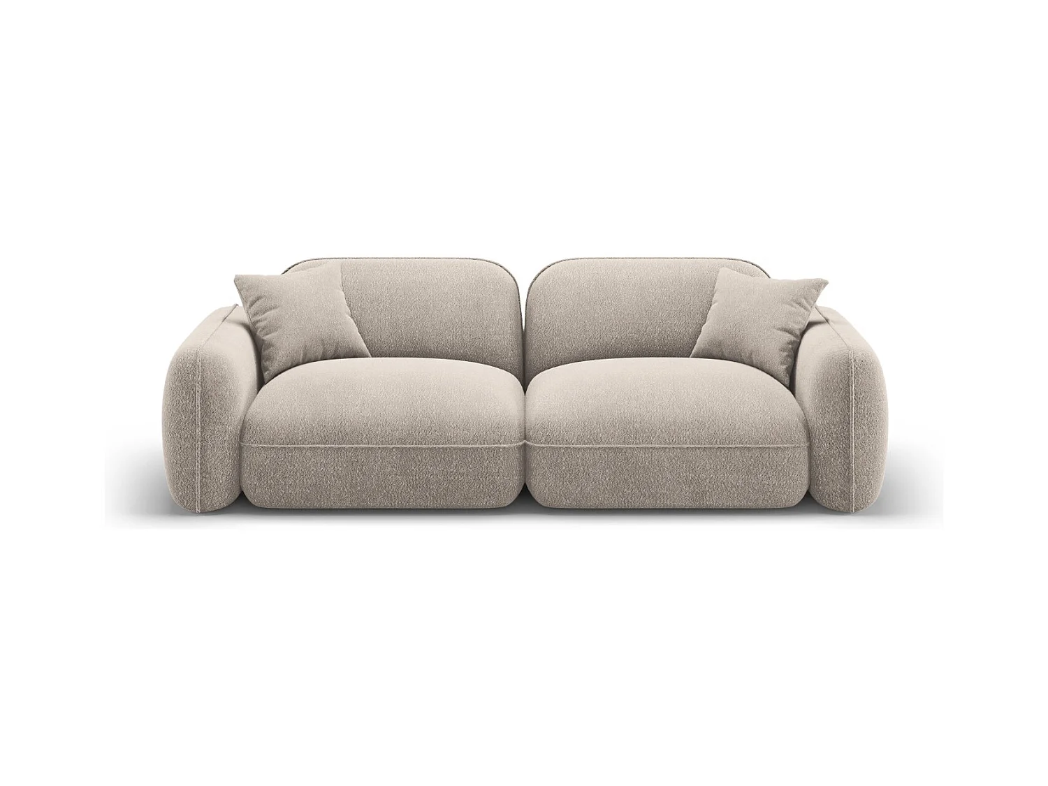 CXL by Christian Lacroix - Canapé modulable "Lucien" 3 places en velours beige foncé - 230x90x70cm