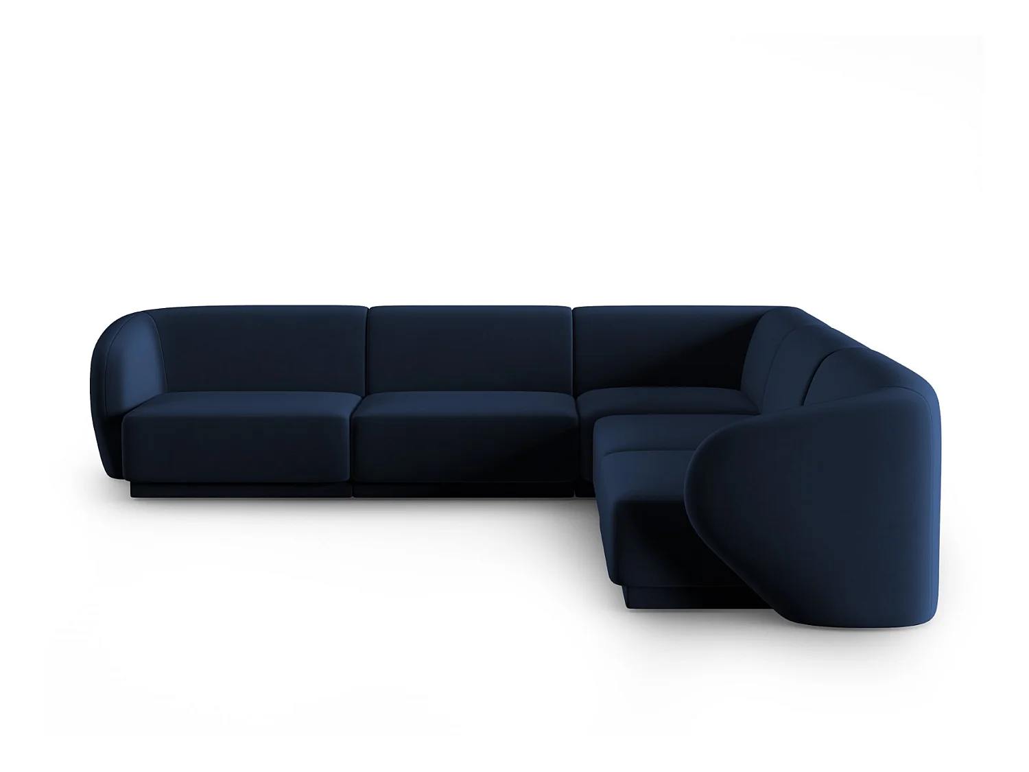 CXL by Christian Lacroix - Symmetrische modulaire hoekbank "Lionel" 6 zitplaatsen, Flueel, Koningsblauw - 265x265x74cm
