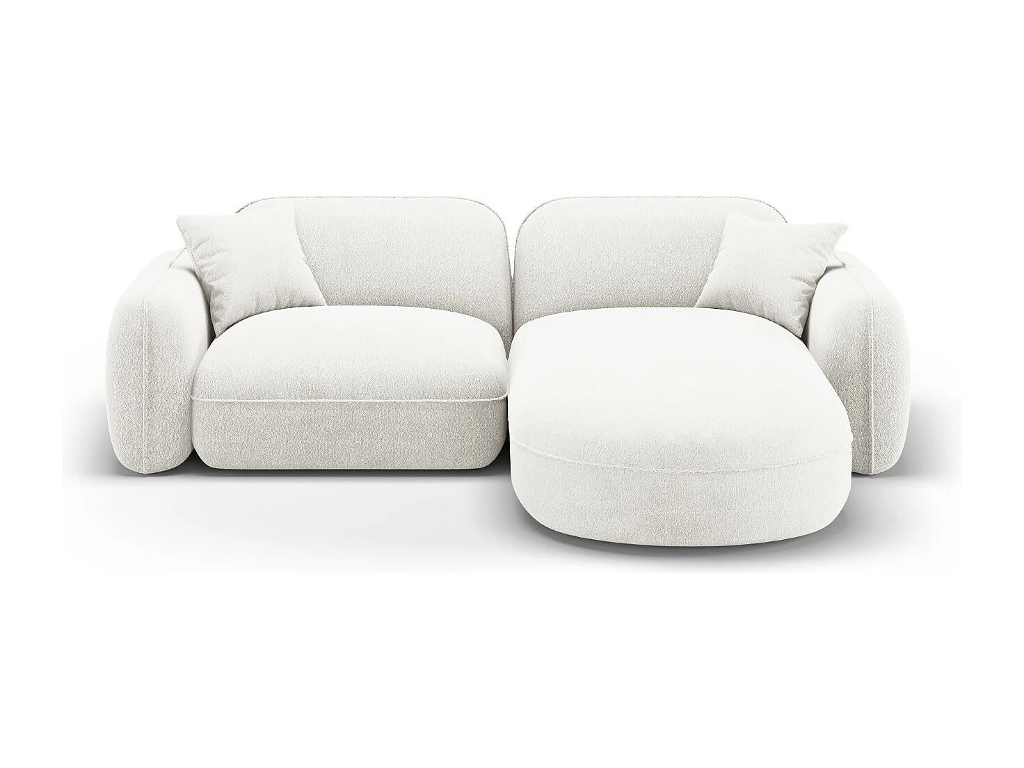 CXL by Christian Lacroix - 3-Sitzer modulares Ecksofa rechts "Lucien" Sitzer aus Samt elfenbein - 230x165x70cm