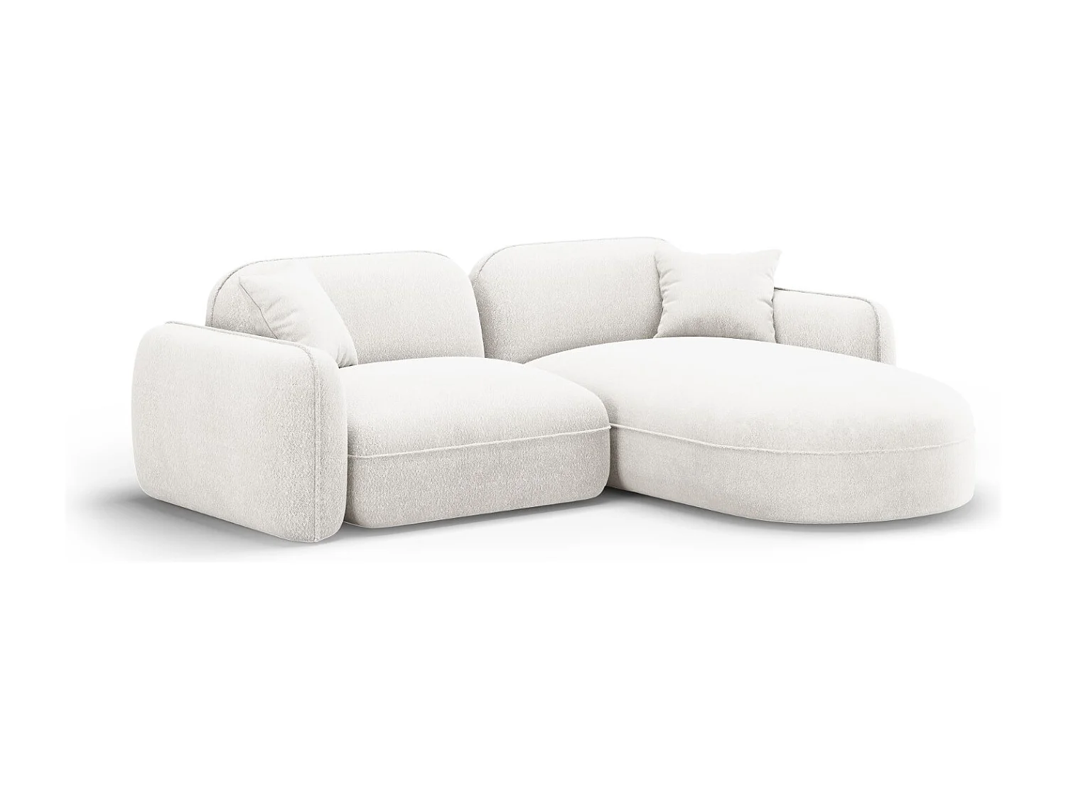 CXL by Christian Lacroix - 3-Sitzer modulares Ecksofa rechts "Lucien" Sitzer aus Samt elfenbein - 230x165x70cm