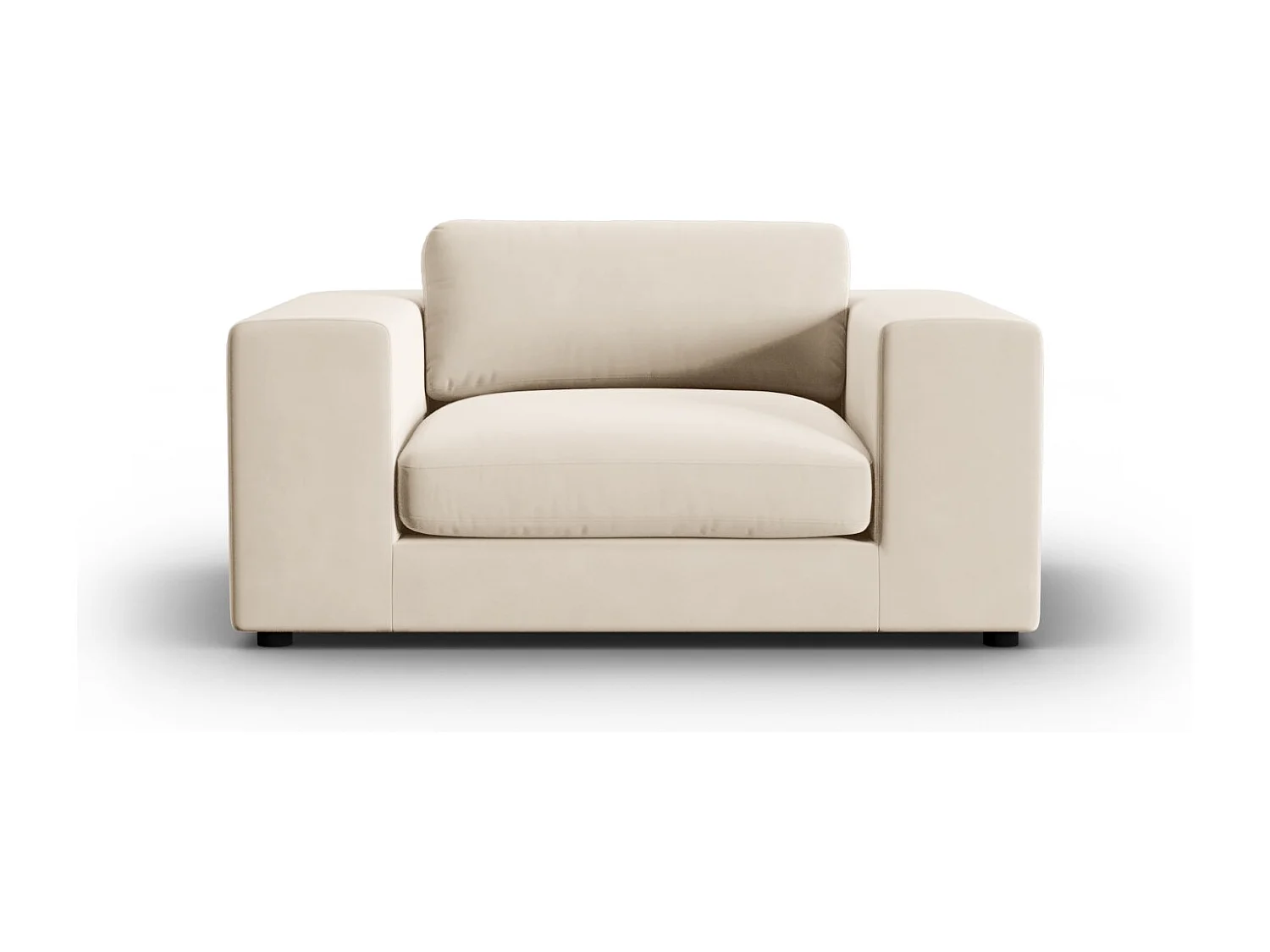 CXL by Christian Lacroix - Canapé "Tendance" 1,5 place en velours beige - 156x122x72cm