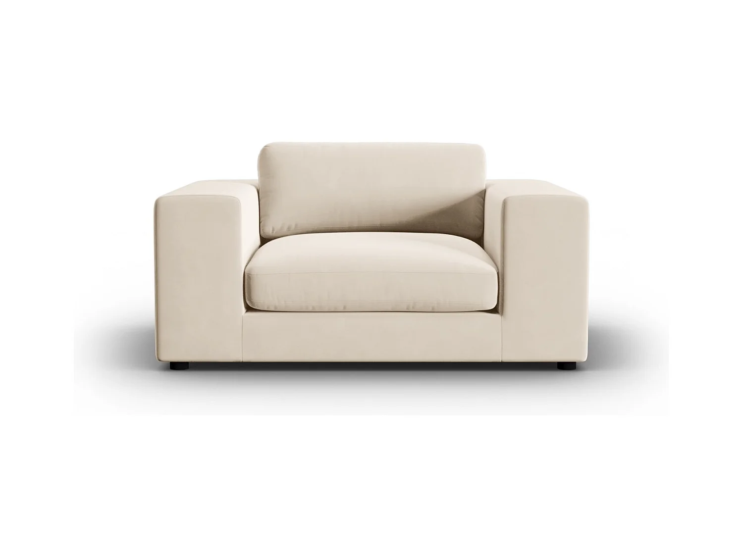 CXL by Christian Lacroix - Canapé "Tendance" 1,5 place en velours beige - 156x122x72cm