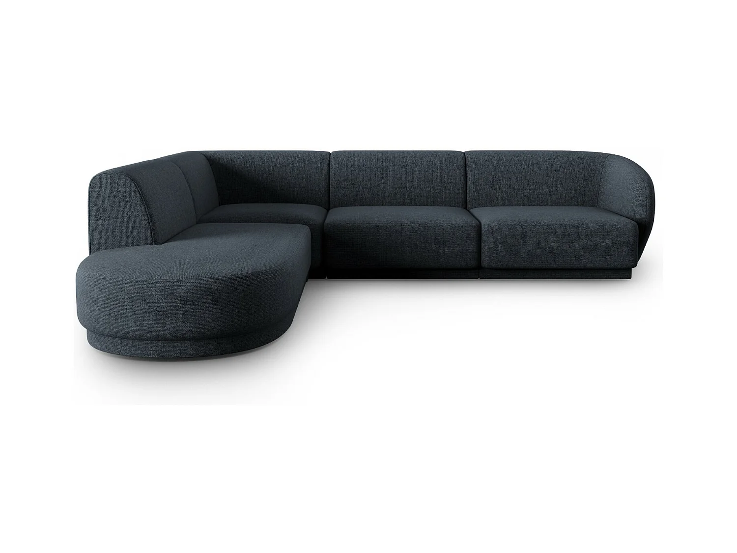 CXL by Christian Lacroix - 5-Sitzer Ecksofa links "Lionel" Sitzer aus Chenille-Stoff blau melange - 265x232x74cm