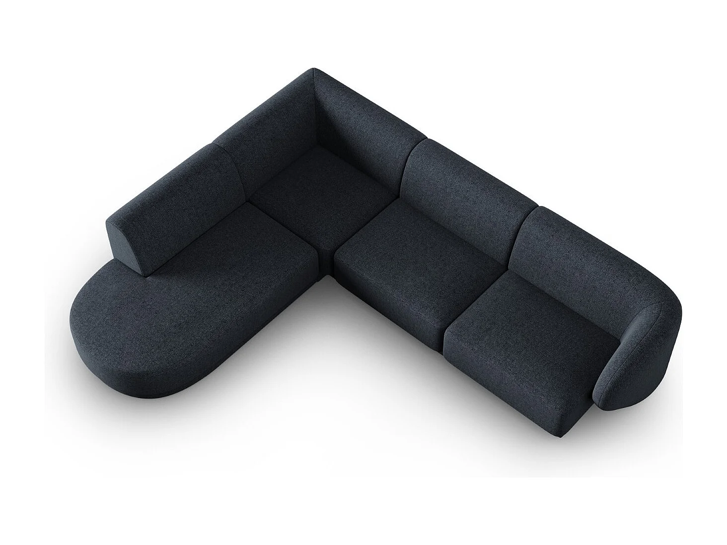 CXL by Christian Lacroix - Narożnik lewy, "Lionel" 5 miejsc szenil, niebieski melanż - 265x232x74cm