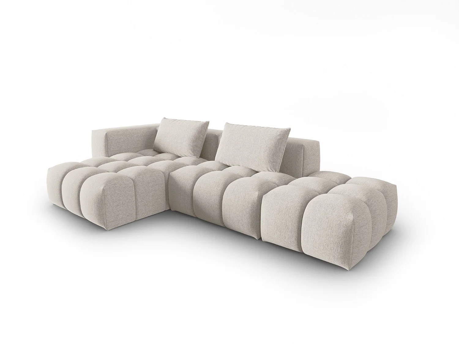 CXL by Christian Lacroix - Narożnik lewy panoramiczny, "Lorella" 4 miejsca tkanina strukturalna, beż - 265x145x70cm