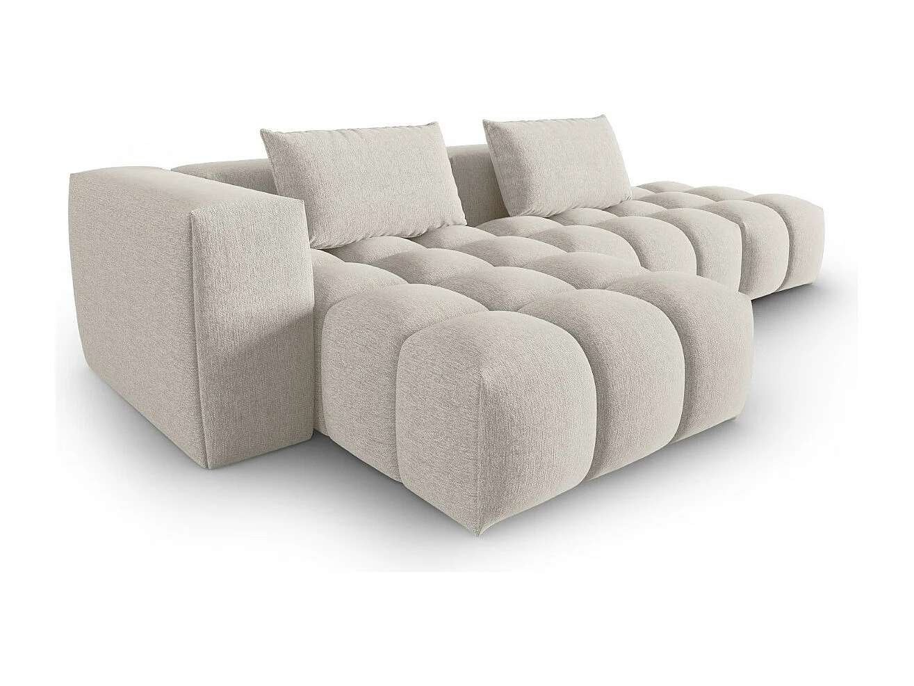 CXL by Christian Lacroix - Narożnik lewy panoramiczny, "Lorella" 4 miejsca tkanina strukturalna, beż - 265x145x70cm