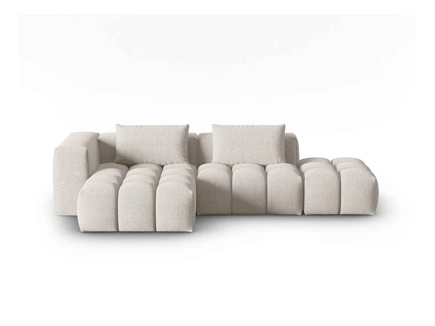 CXL by Christian Lacroix - 4-Sitzer modulares Ecksofa links "Lorella" Sitzer aus strukturiertem Stoff beige - 265x145x70cm