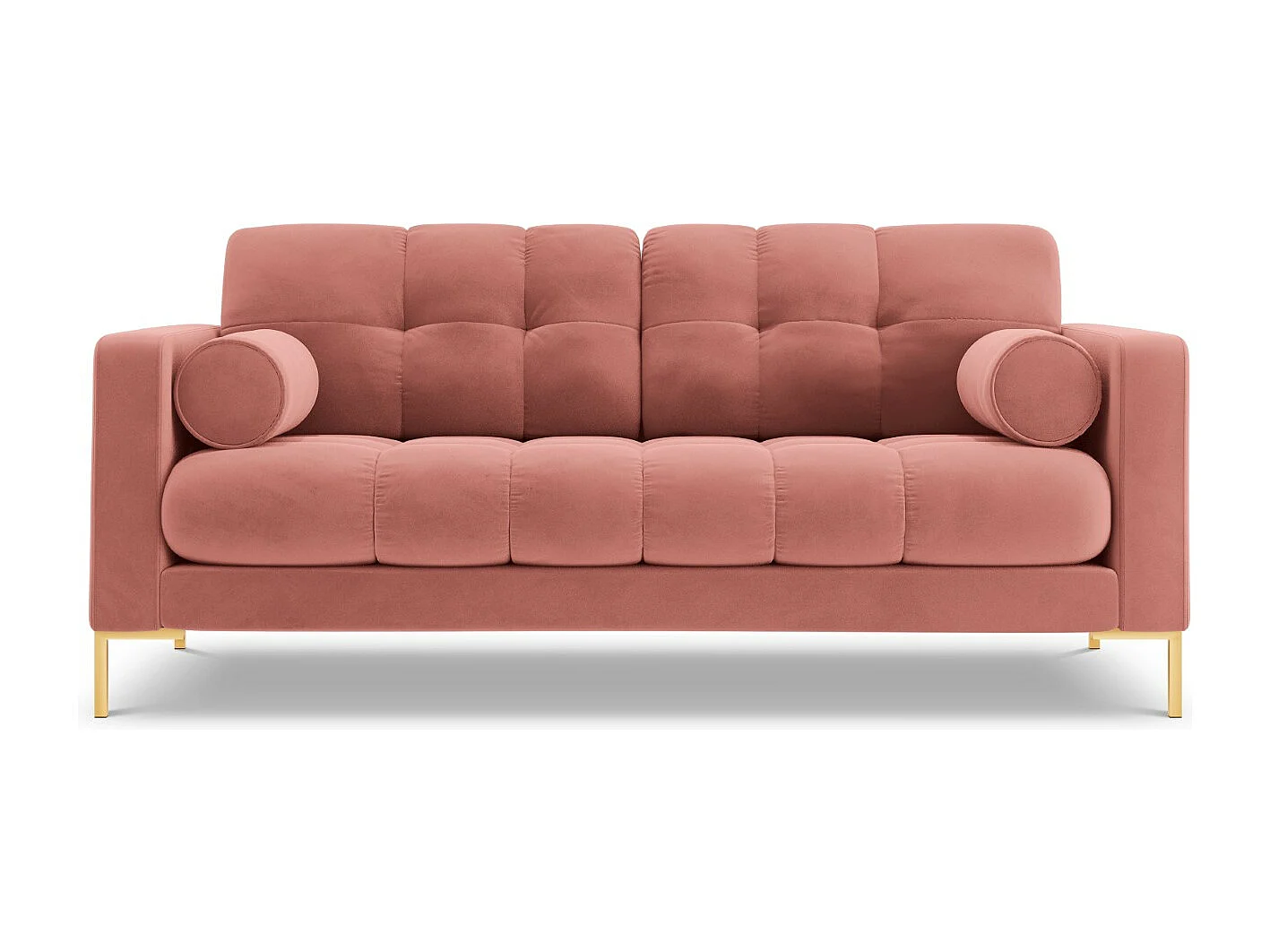 Cosmopolitan Design - 2-Sitzer Sofa "Bali" aus Samt rosa - 152x92x75cm