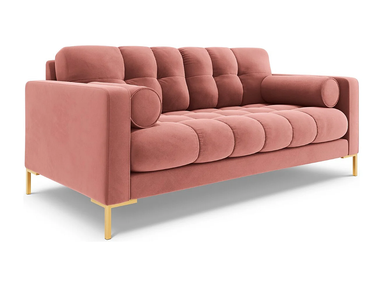 Cosmopolitan Design - Sofá "Bali" 2 lugares em veludo rosa - 152x92x75cm