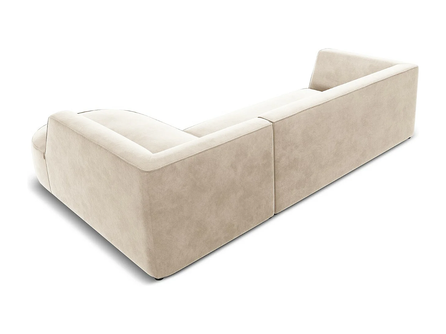 CXL by Christian Lacroix - 4-Sitzer Ecksofa rechts "Charles" Sitzer aus Samt leichtes beige - 273x180x69cm