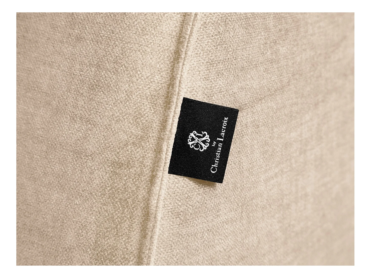 CXL by Christian Lacroix - Canapé d'angle droit "Charles" 4 places en velours beige clair - 273x180x69cm