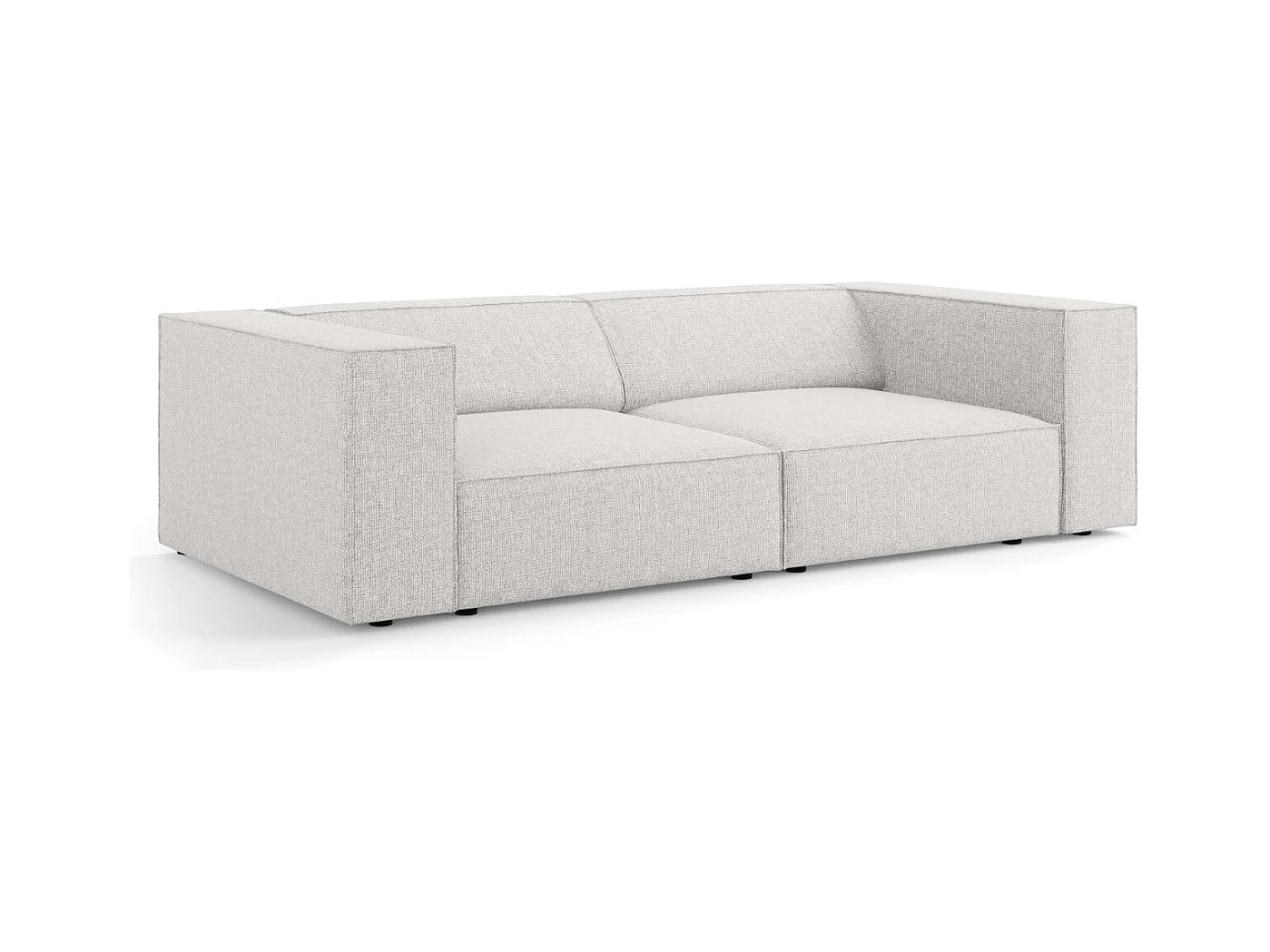 Cosmopolitan Design - Sofá "Arendal" 3 plazas de tejido chenilla gris claro - 204x102x70cm