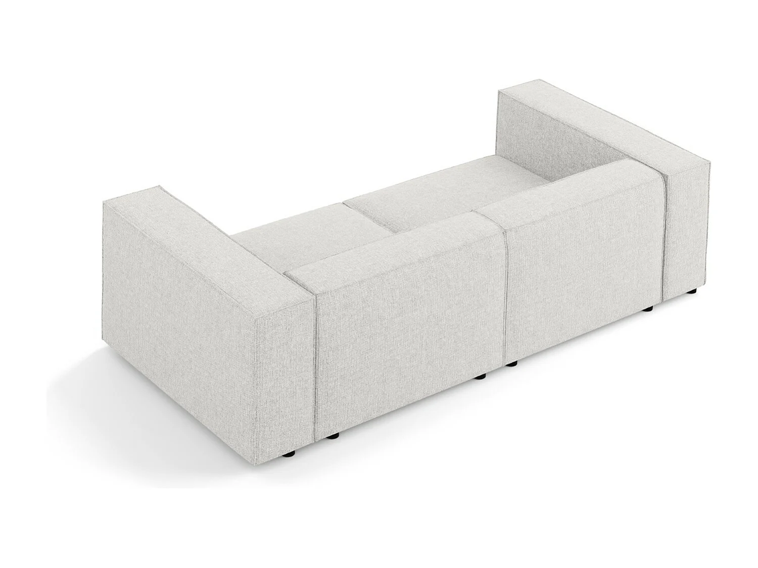 Cosmopolitan Design - Canapé "Arendal" 3 places en chenille gris clair - 204x102x70cm