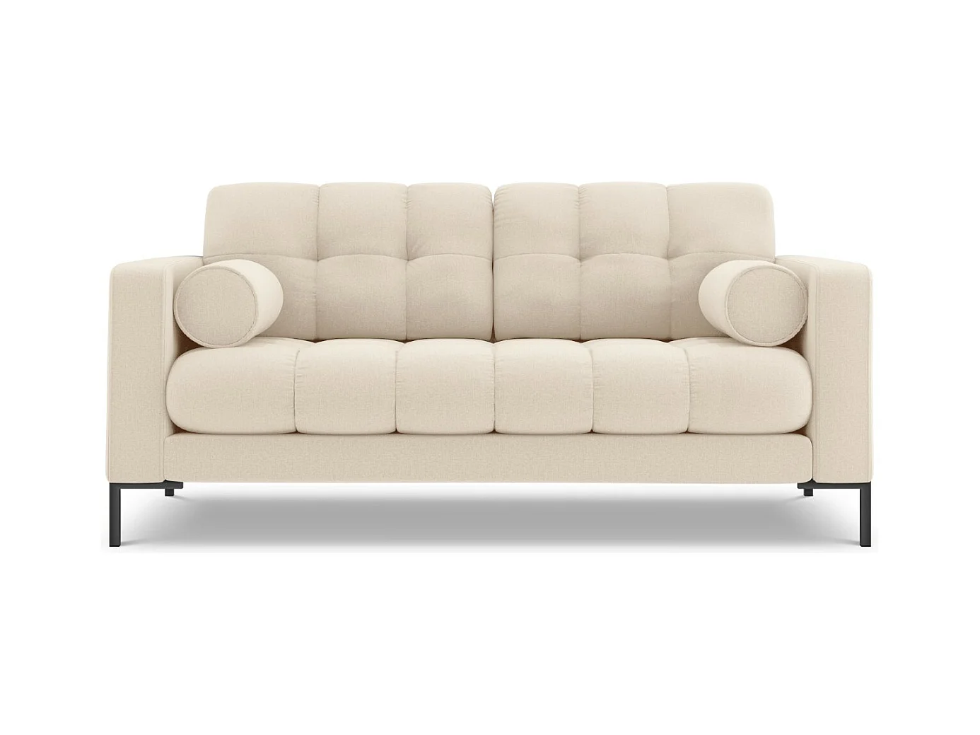 Cosmopolitan Design - Canapé "Bali" 2 places en tissu structurel beige clair - 152x92x75cm