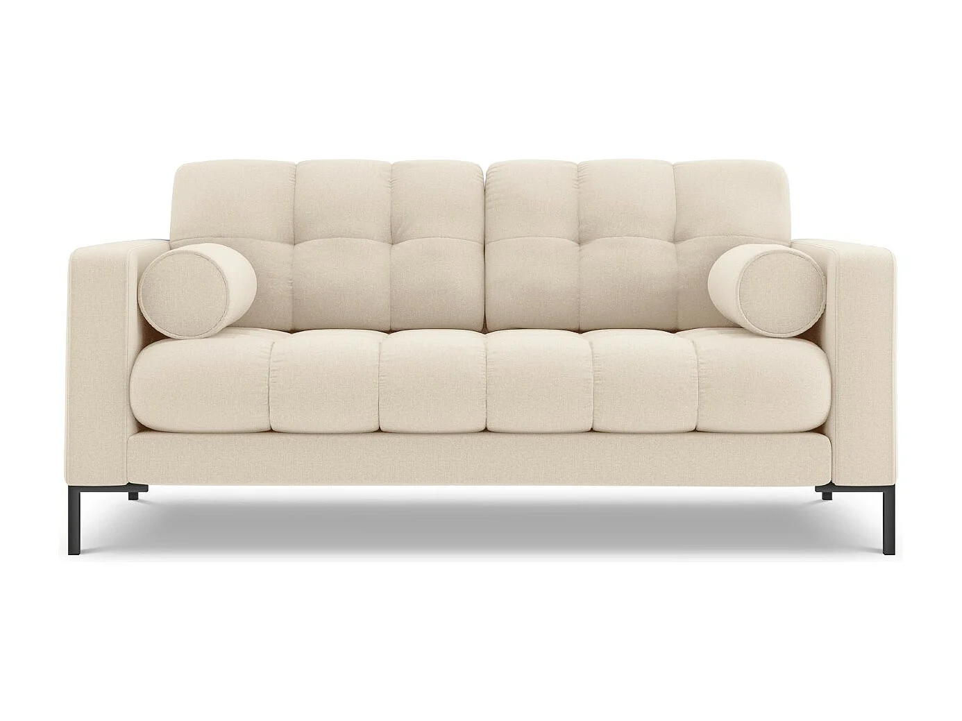 Cosmopolitan Design - Canapé "Bali" 2 places en tissu structurel beige clair - 152x92x75cm