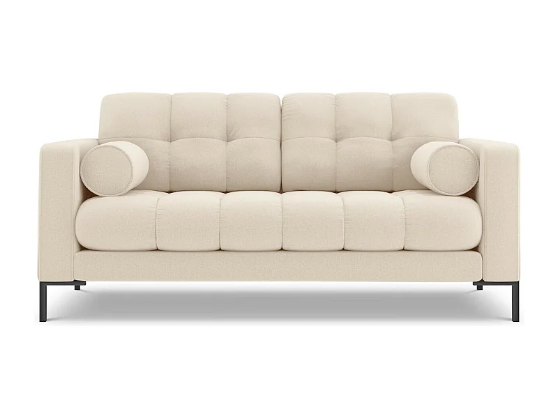 Cosmopolitan Design - Canapé "Bali" 2 places en tissu structurel beige clair - 152x92x75cm