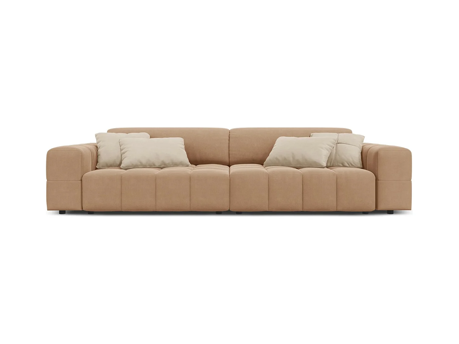 CXL by Christian Lacroix - Canapé "Luc" 4 places en velours beige foncé - 244x102x70cm