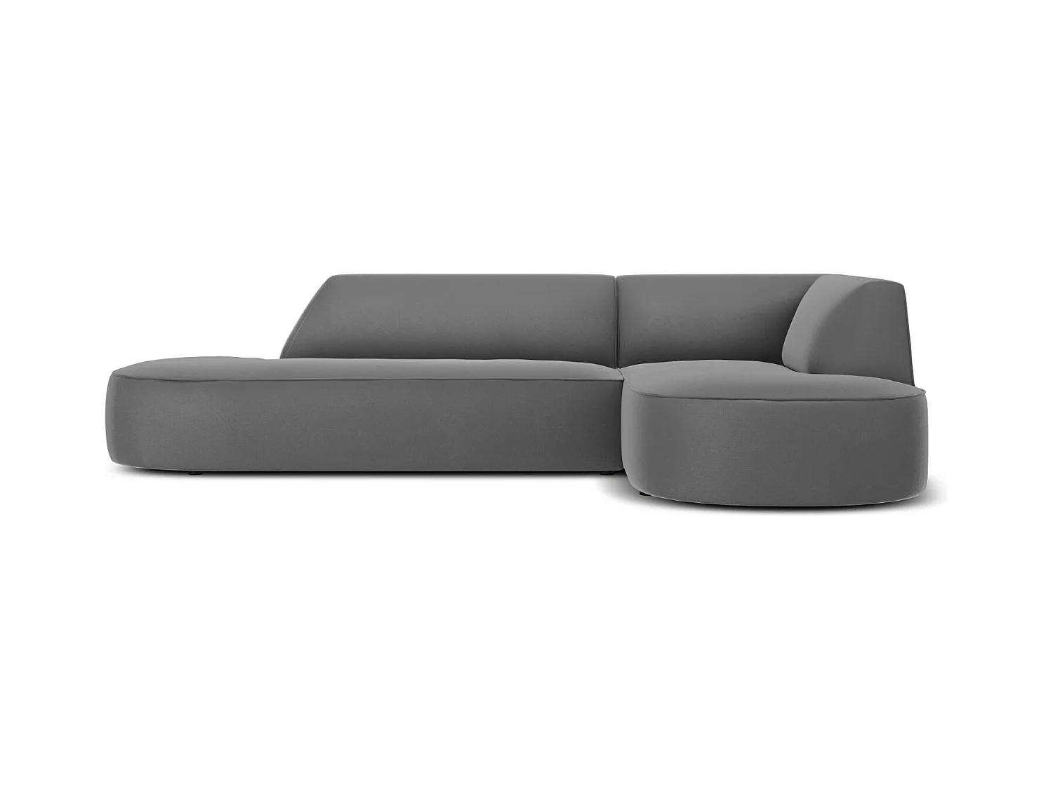 CXL by Christian Lacroix - Rechter hoekbank "Charles" 4 zitplaatsen, Flueel, Donkergrijs - 273x180x69cm
