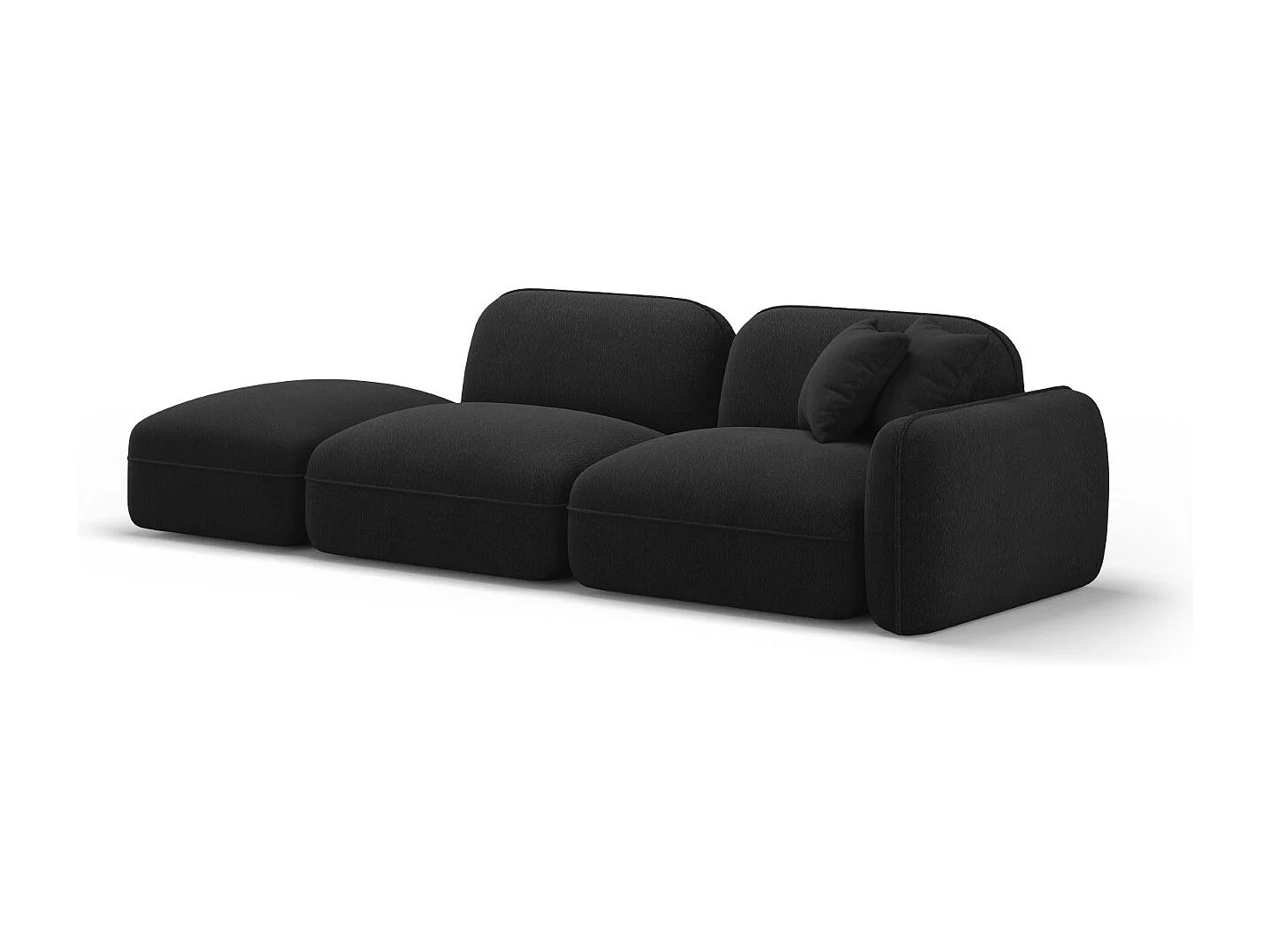 CXL by Christian Lacroix - 3-Sitzer modulares Sofa links "Lucien" Sitzer aus Samt anthrazit - 295x90x70cm