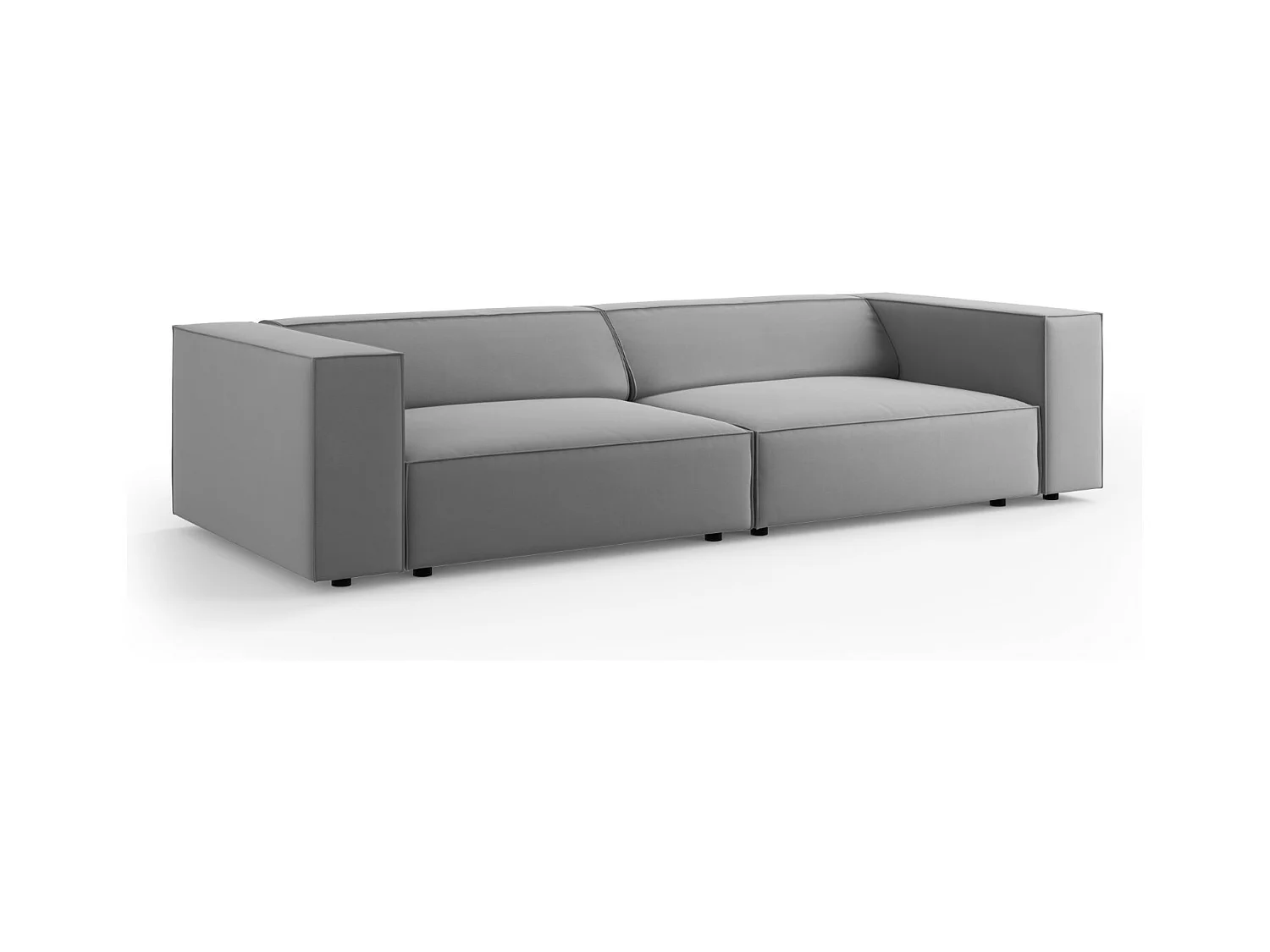 Cosmopolitan Design - Canapé "Arendal" 4 places en velours gris clair - 244x102x70cm