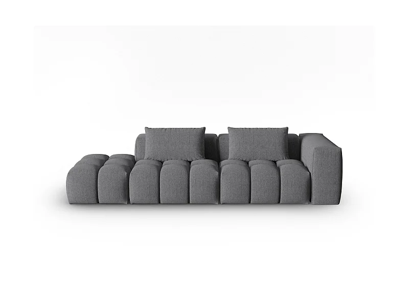 CXL by Christian Lacroix - 3-Sitzer modulares Sofa links "Lorella" Sitzer aus strukturiertem Stoff grau - 265x85x70cm