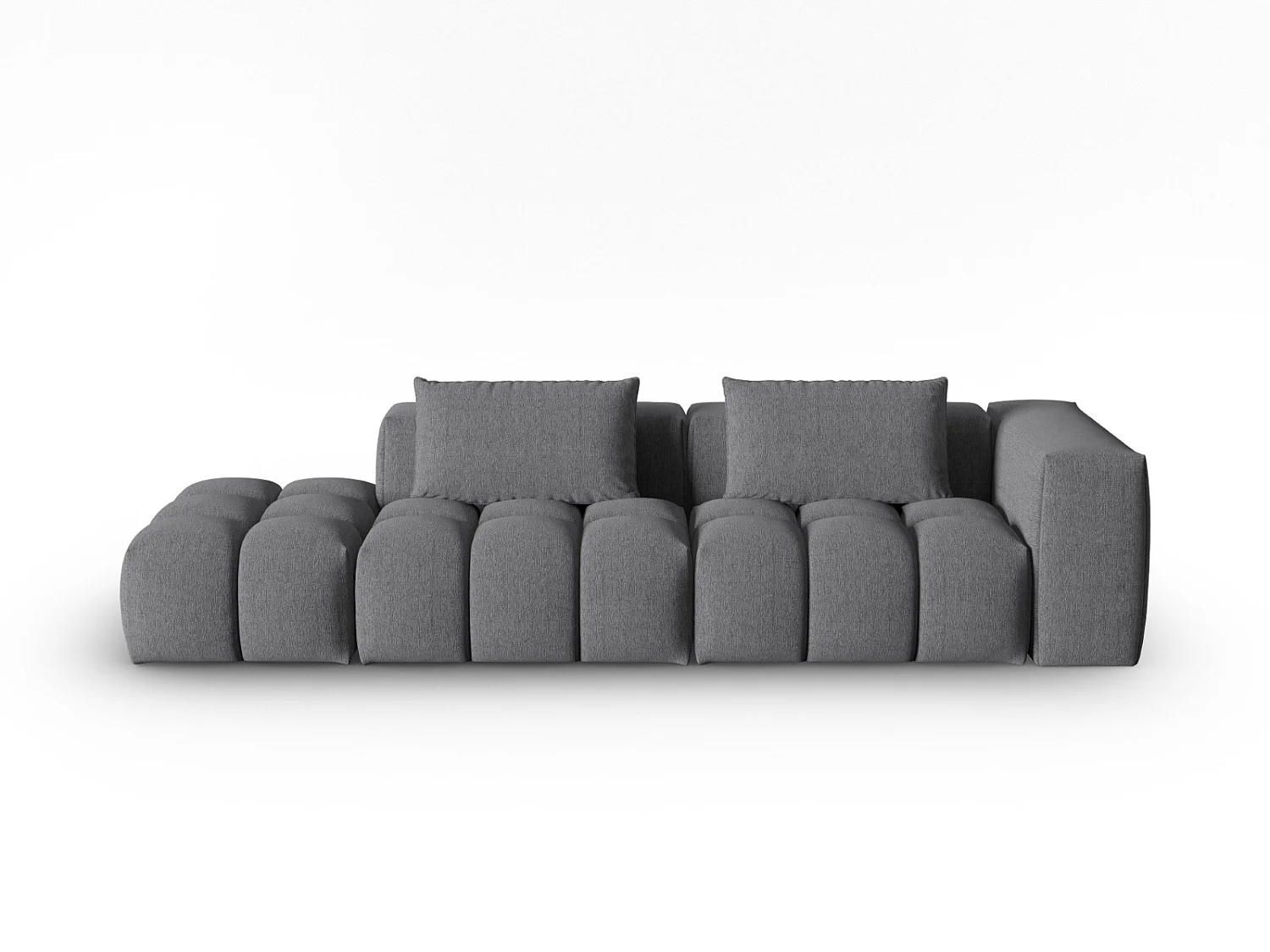 CXL by Christian Lacroix - 3-Sitzer modulares Sofa links "Lorella" Sitzer aus strukturiertem Stoff grau - 265x85x70cm