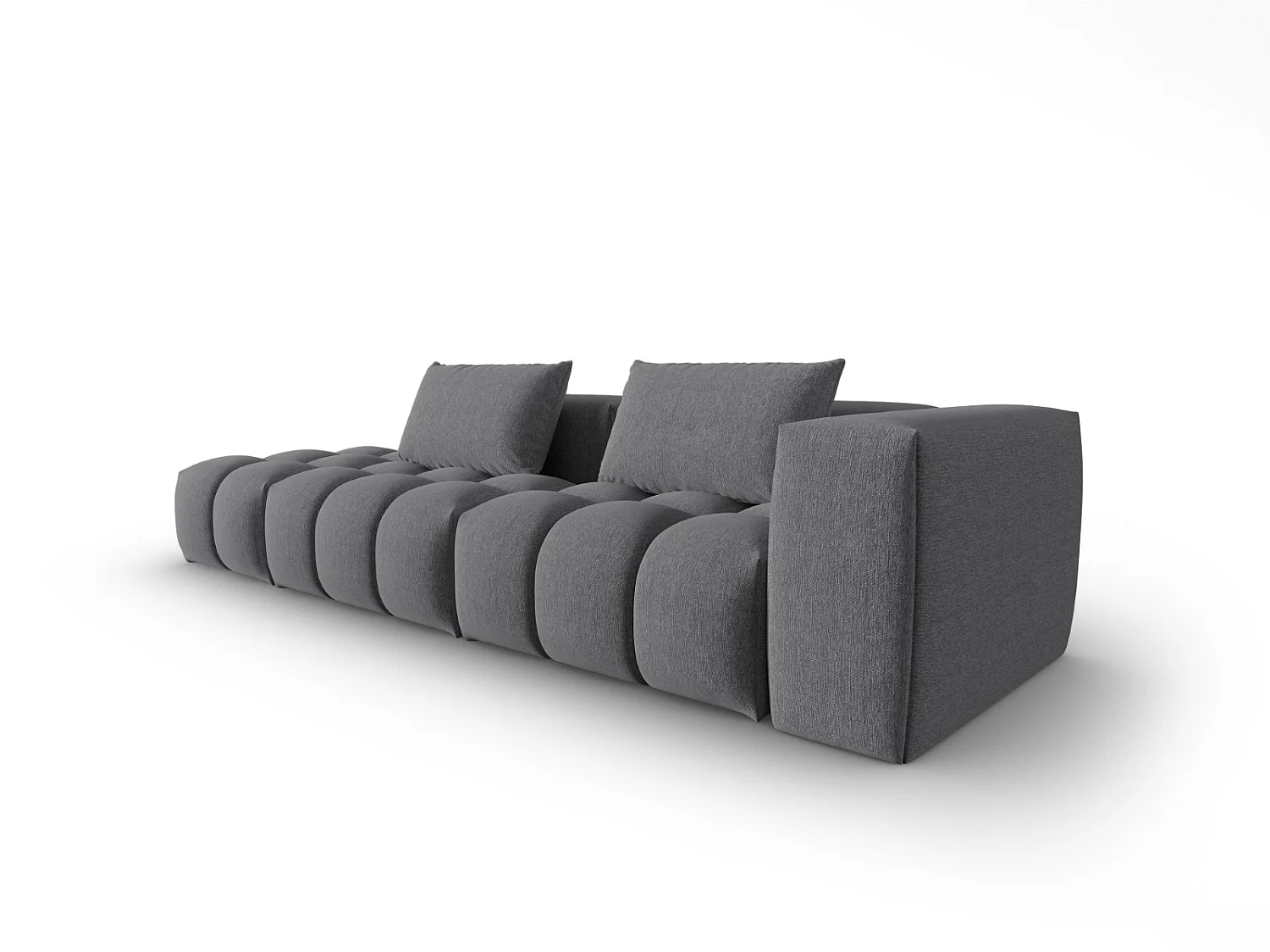 CXL by Christian Lacroix - 3-Sitzer modulares Sofa links "Lorella" Sitzer aus strukturiertem Stoff grau - 265x85x70cm