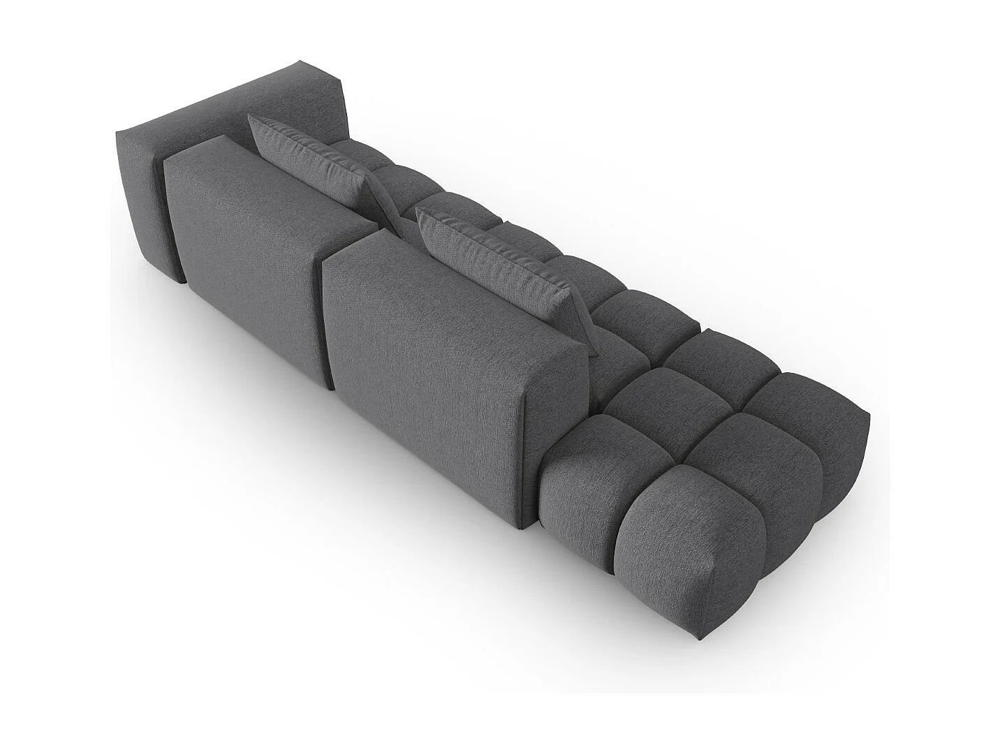 CXL by Christian Lacroix - 3-Sitzer modulares Sofa links "Lorella" Sitzer aus strukturiertem Stoff grau - 265x85x70cm