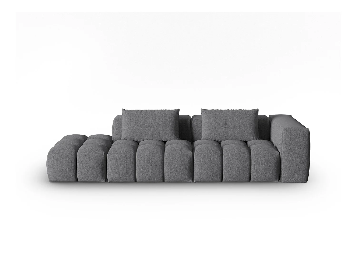 CXL by Christian Lacroix - Canapé modulable gauche "Lorella" 3 places en tissu structurel gris - 265x85x70cm