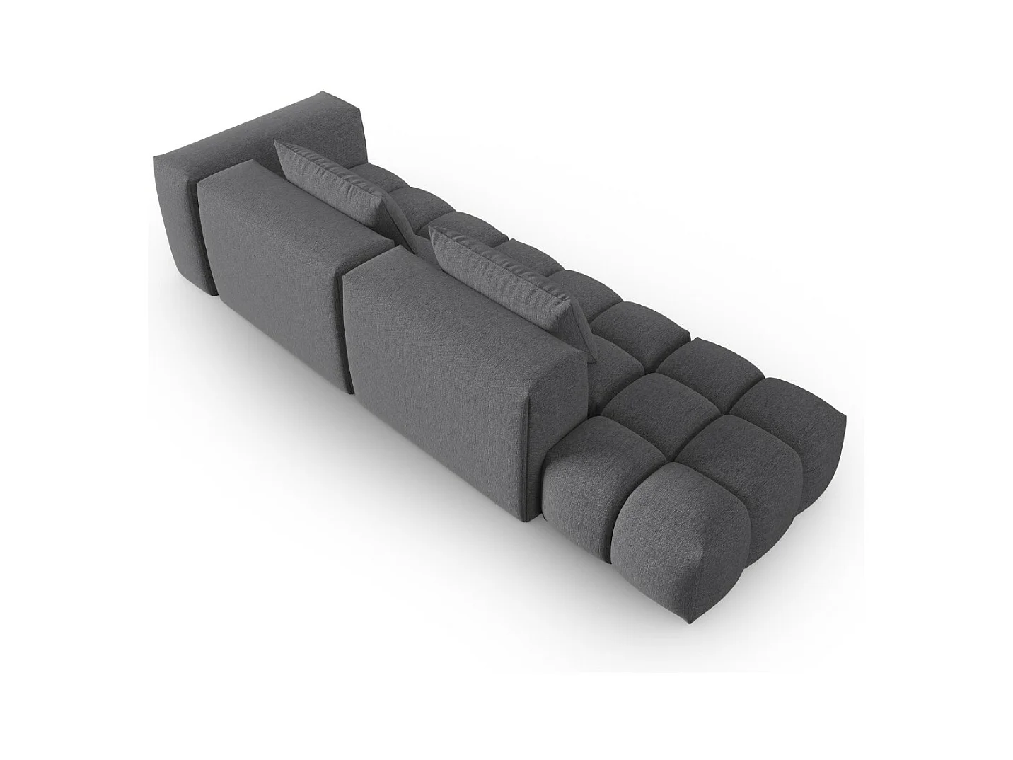 CXL by Christian Lacroix - Canapé modulable gauche "Lorella" 3 places en tissu structurel gris - 265x85x70cm