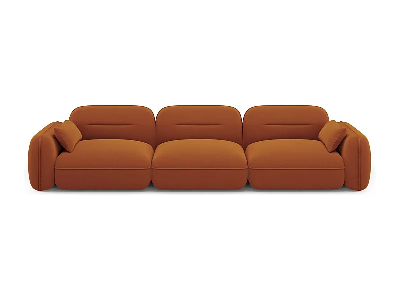 Cosmopolitan Design - 4-Sitzer modulares Sofa "Sydney" aus Samt terrakotta - 320x90x70cm