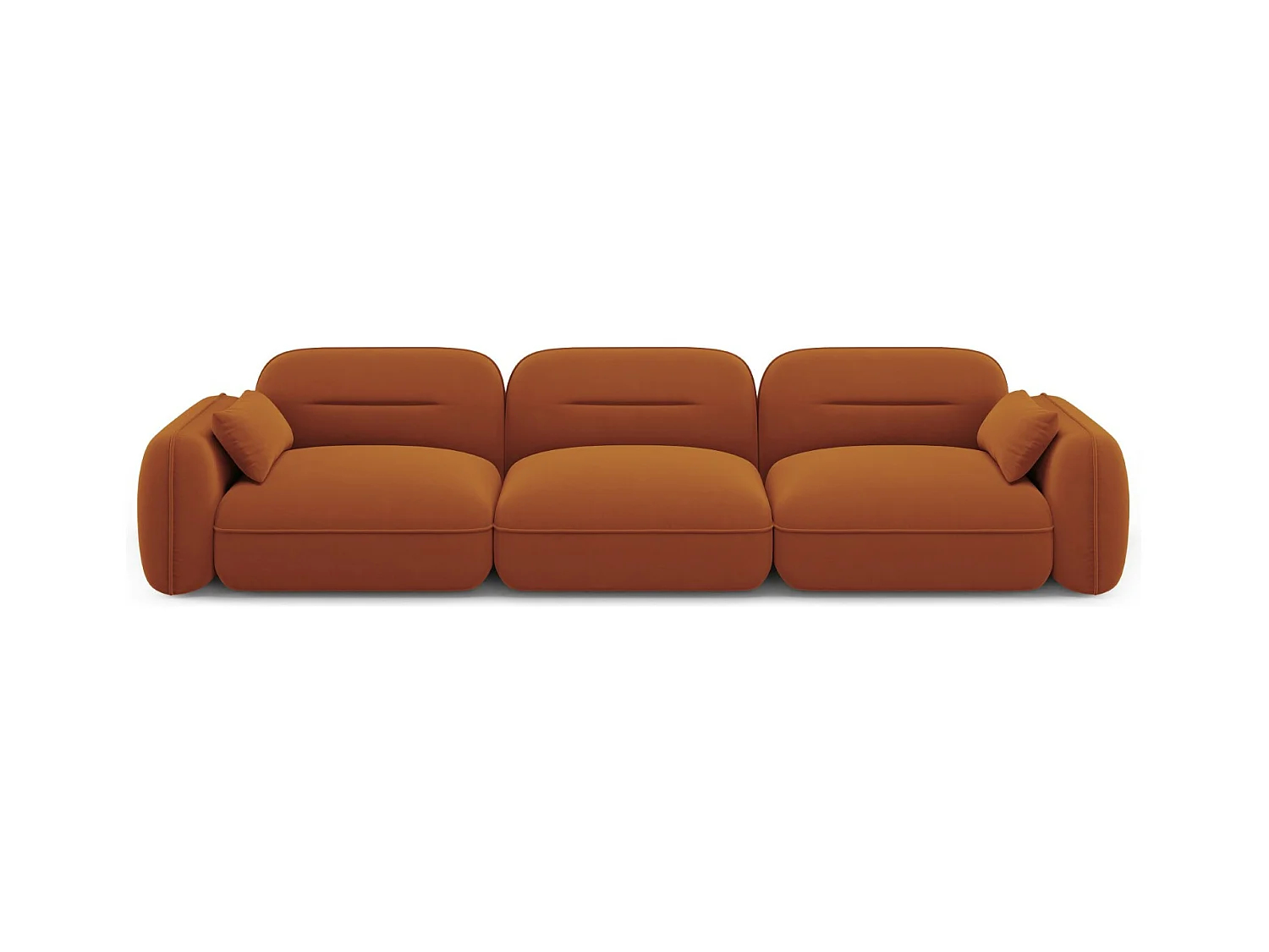 Cosmopolitan Design - Modulaire bank "Sydney" 4 zitplaatsen, Flueel, Terracotta - 320x90x70cm