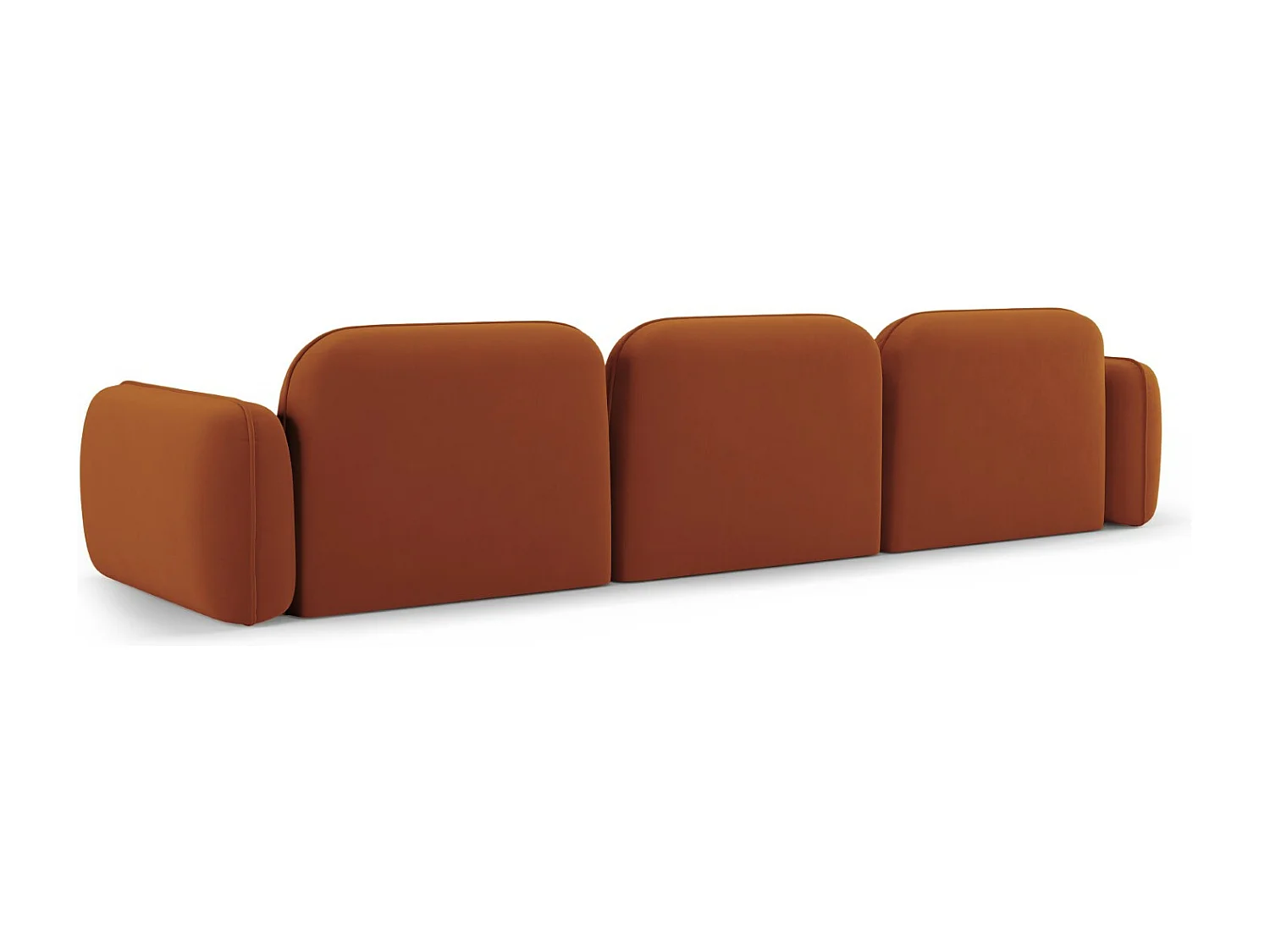 Cosmopolitan Design - Sofá modular "Sydney" 4 lugares em veludo terracota - 320x90x70cm