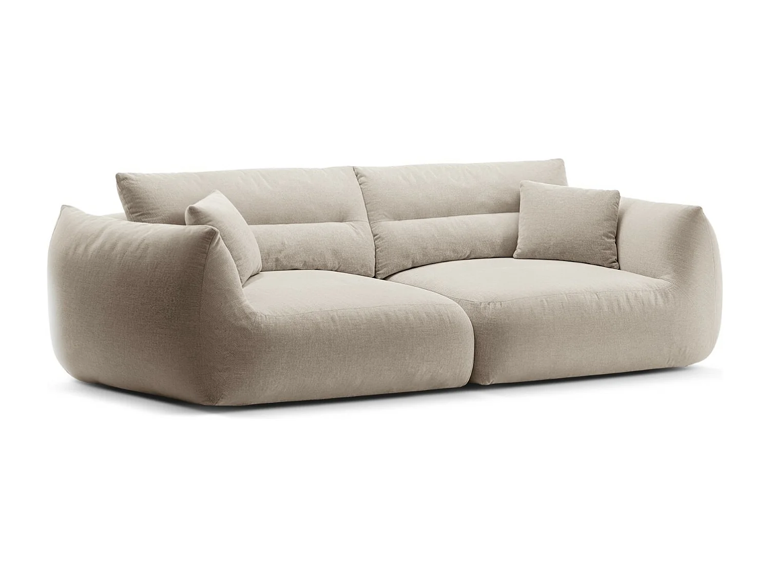 CXL by Christian Lacroix - Canapé modulable "Maurie" 4 places en chenille beige clair - 264x107x90cm