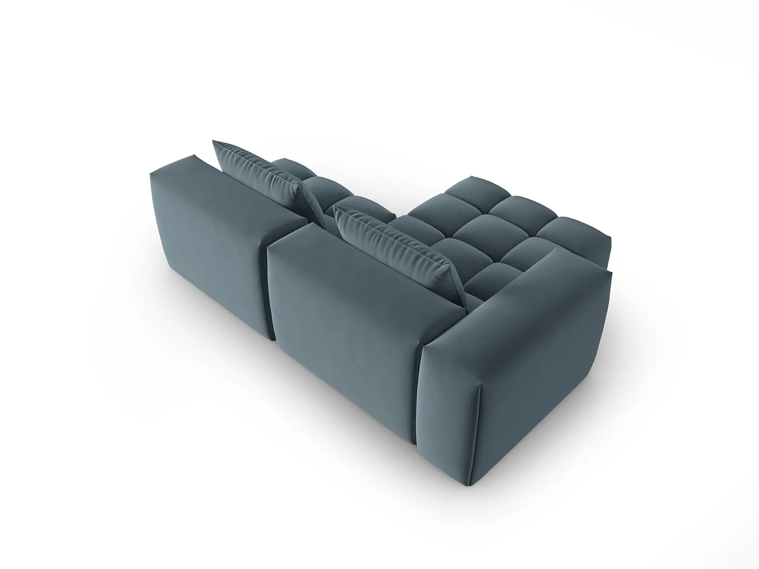CXL by Christian Lacroix - 3-Sitzer modulares Ecksofa links "Lorella" Sitzer aus Samt pastellblau - 205x145x70cm