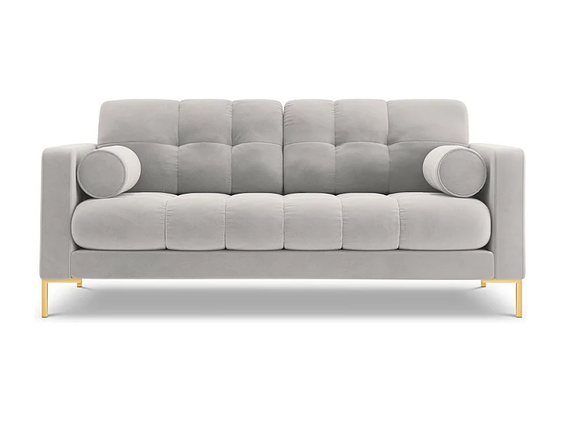 Cosmopolitan Design - 2-Sitzer Sofa "Bali" aus Samt silber - 152x92x75cm