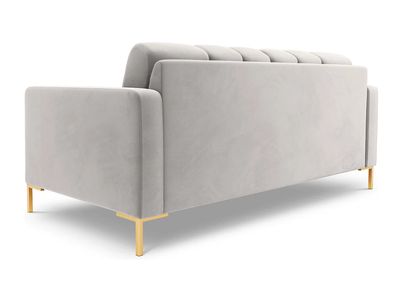 Cosmopolitan Design - Canapé "Bali" 2 places en velours argent - 152x92x75cm