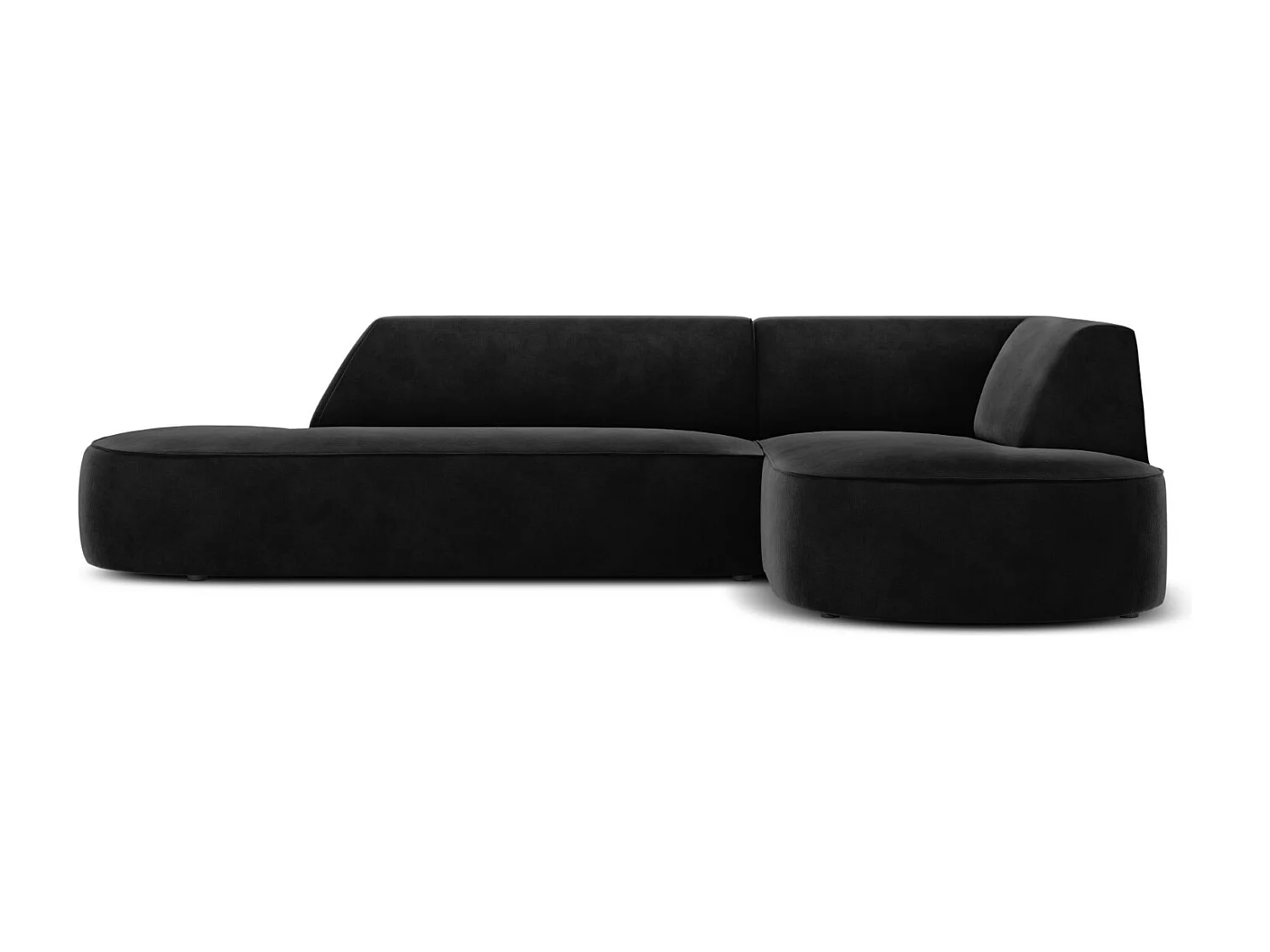 CXL by Christian Lacroix - 4-Sitzer Ecksofa rechts "Charles" Sitzer aus Samt schwarz - 273x180x69cm