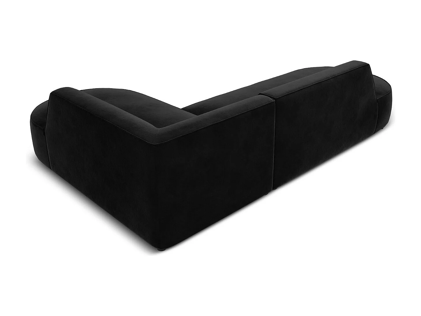 CXL by Christian Lacroix - 4-Sitzer Ecksofa rechts "Charles" Sitzer aus Samt schwarz - 273x180x69cm